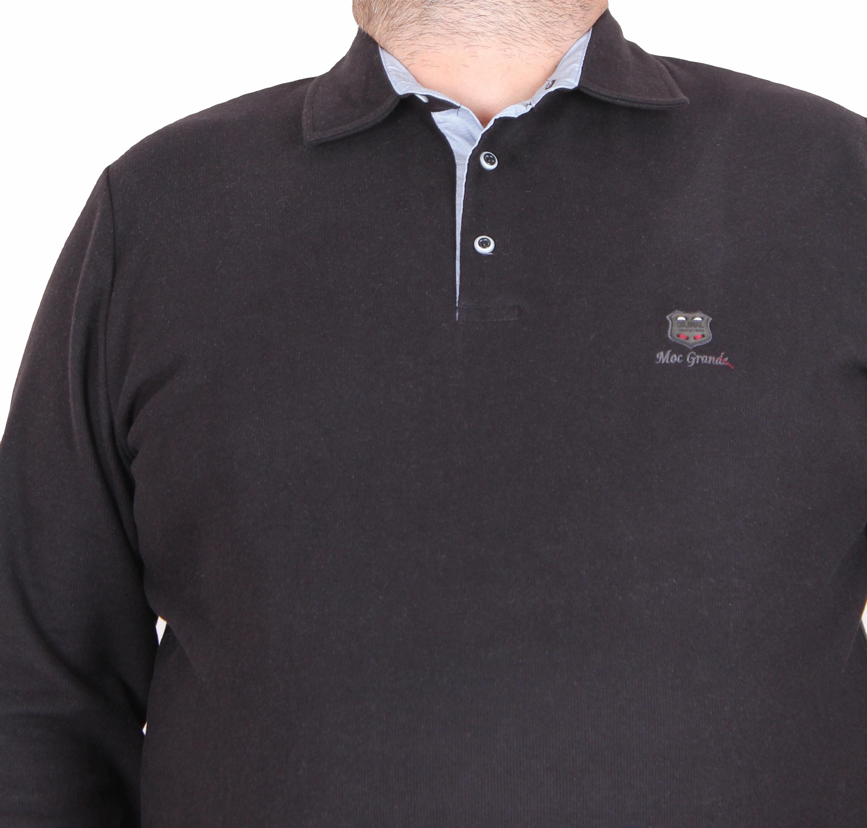 MocGrande Erkek Büyük Beden Polo Yaka Sweat Moc Grande 24410 SIYAH