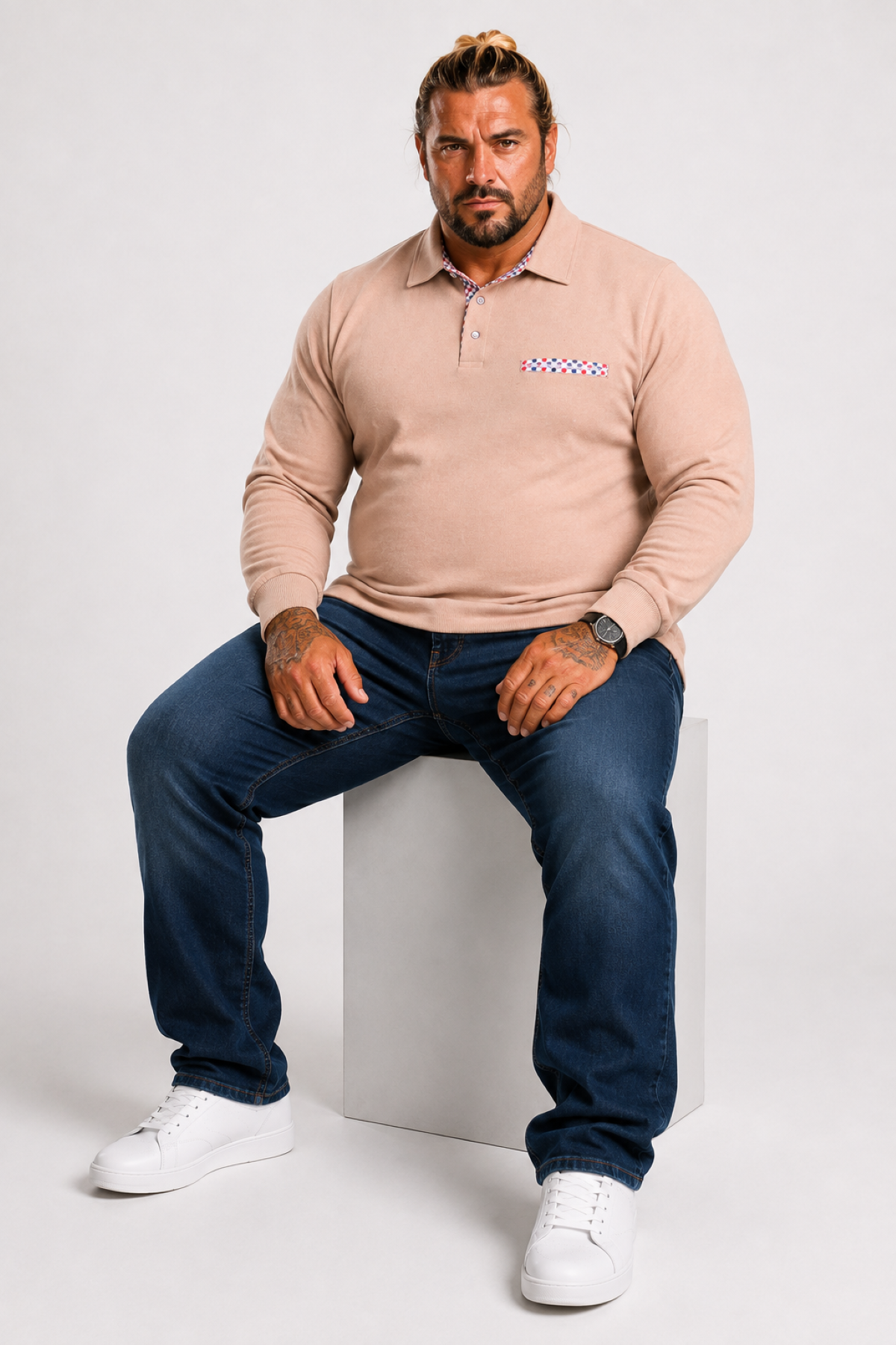 MocGrande Erkek Büyük Beden Polo Yaka Sweat Flota Cep 24407 S.KAHVE