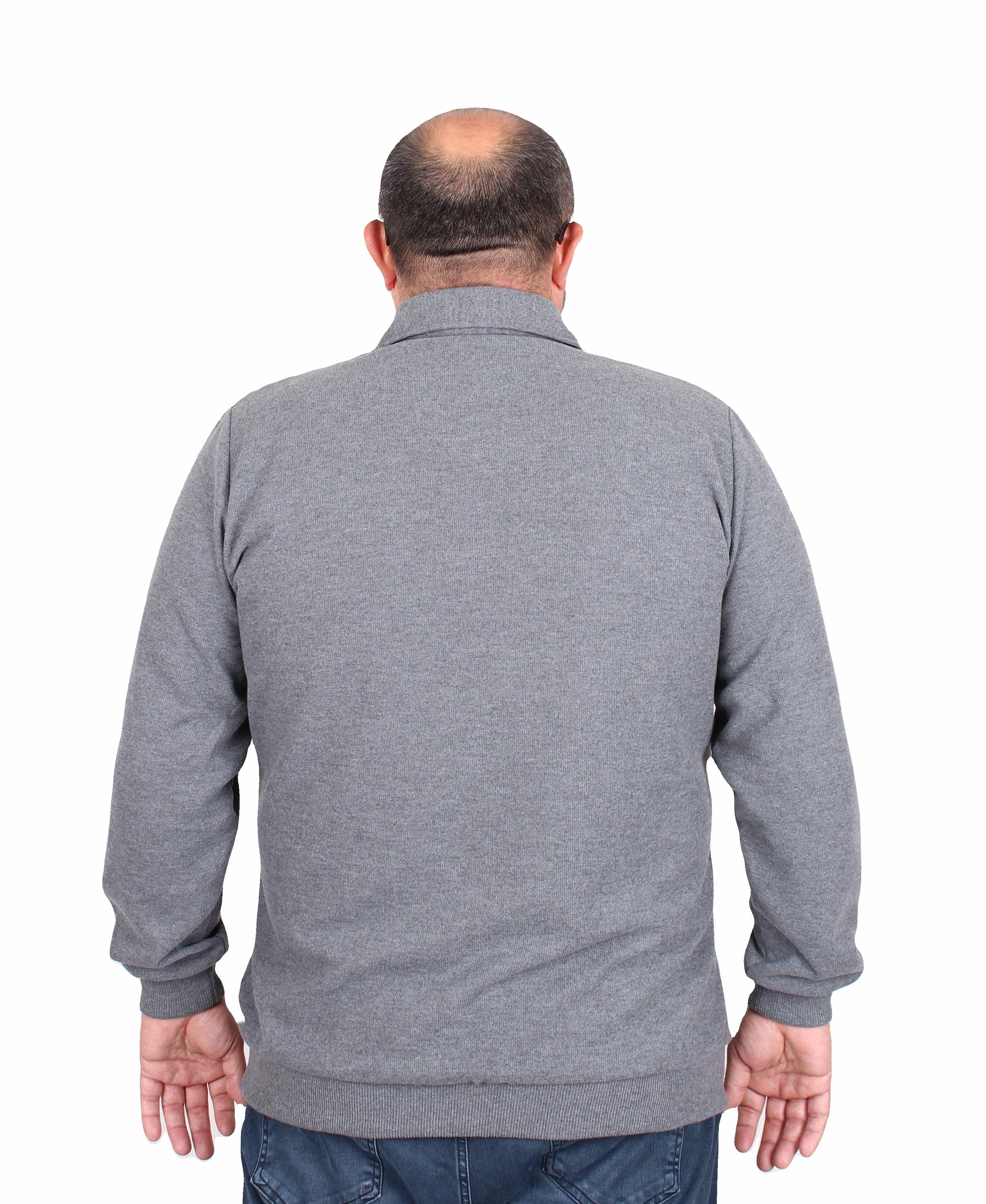 MocGrande Erkek Büyük Beden Polo Yaka Sweat Orjinal 24409 ANTRASİT MELANJ
