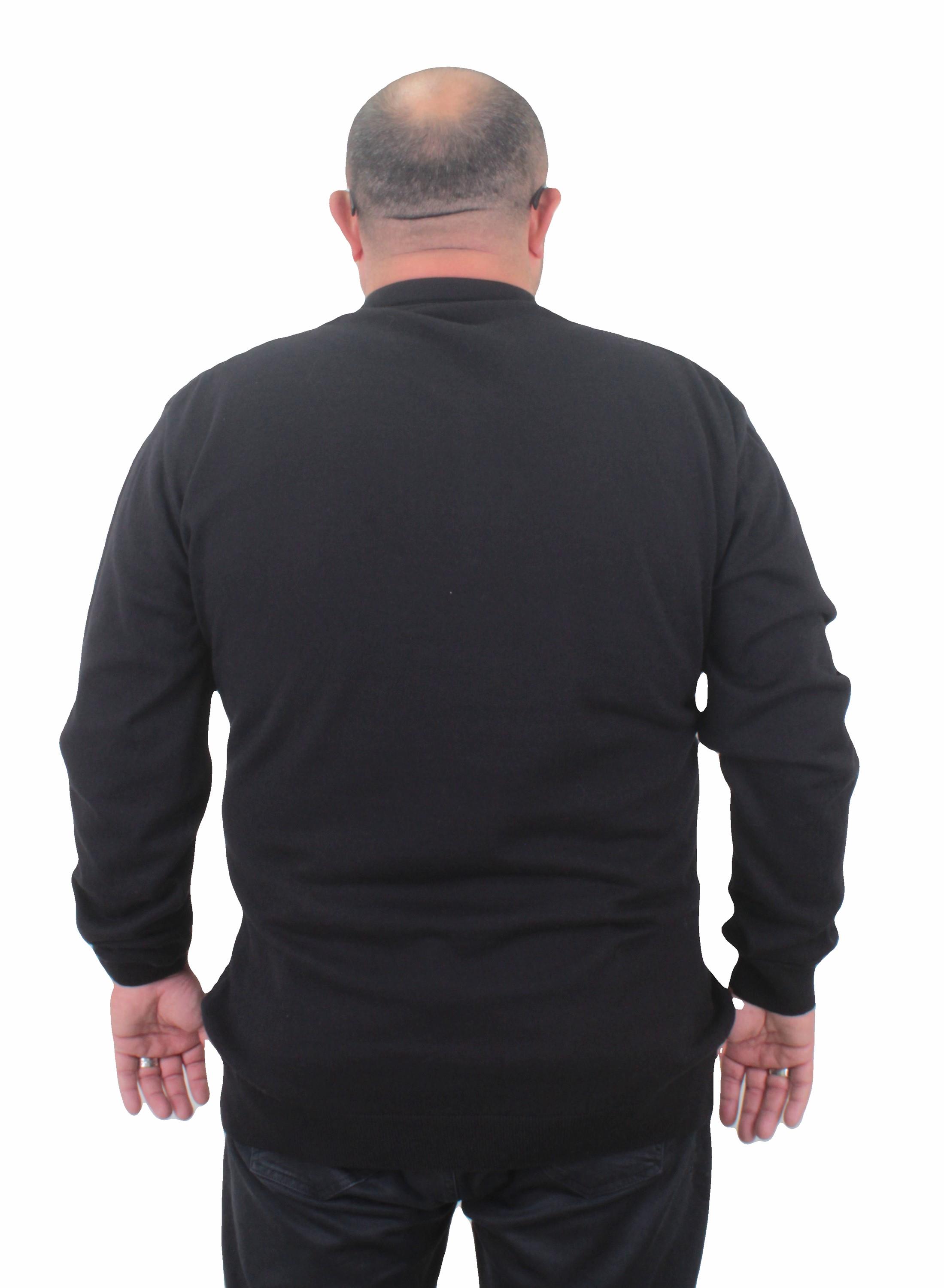 Mocgrande Erkek Büyük Beden Polo Yaka Düğmeli Triko Kazak 23700 SIYAH