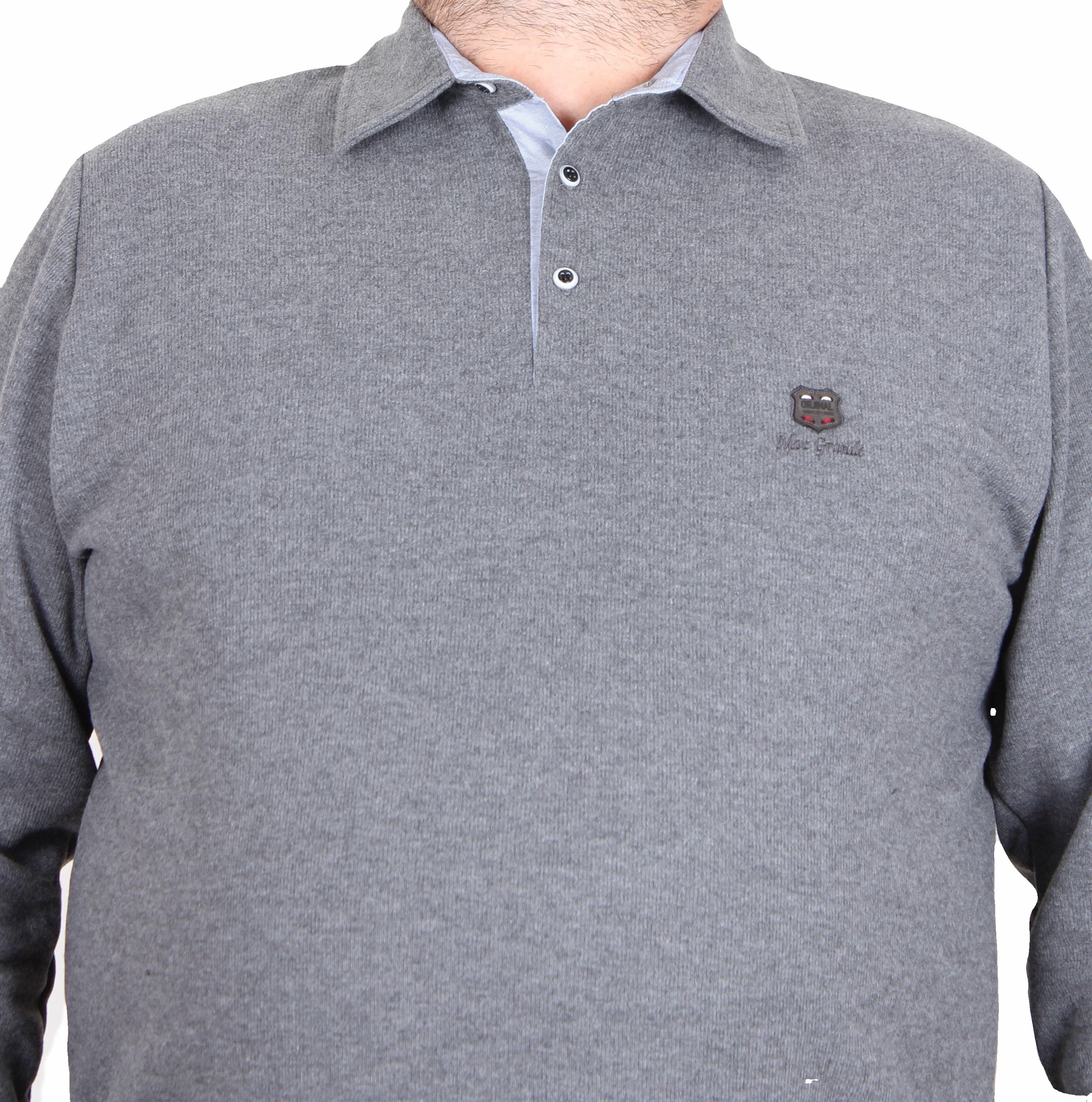MocGrande Erkek Büyük Beden Polo Yaka Sweat Moc Grande 24410 ANTRASİT MELANJ