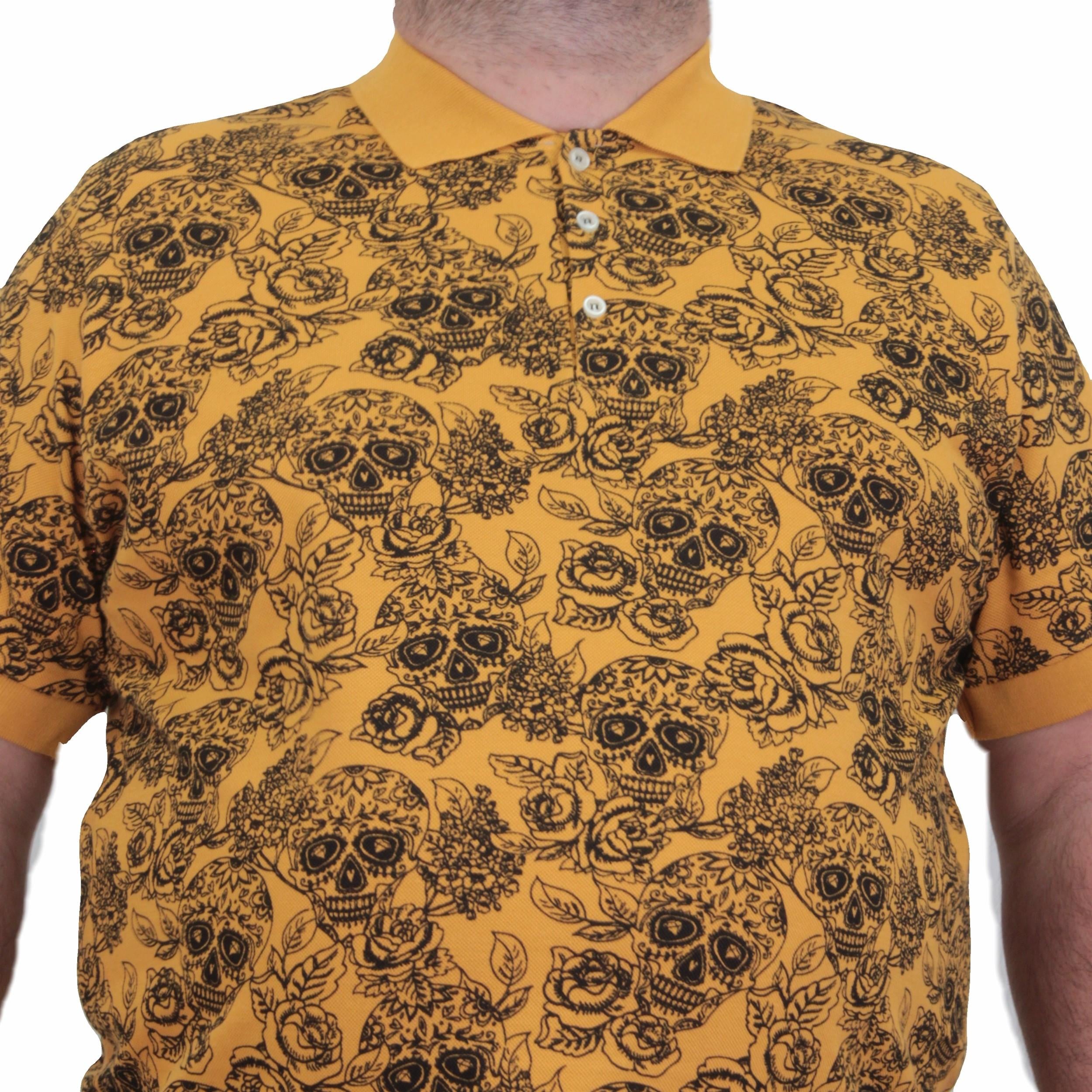 Mocgrande Erkek Büyük Beden Polo Yaka Tişört Skull 24454 HARDAL