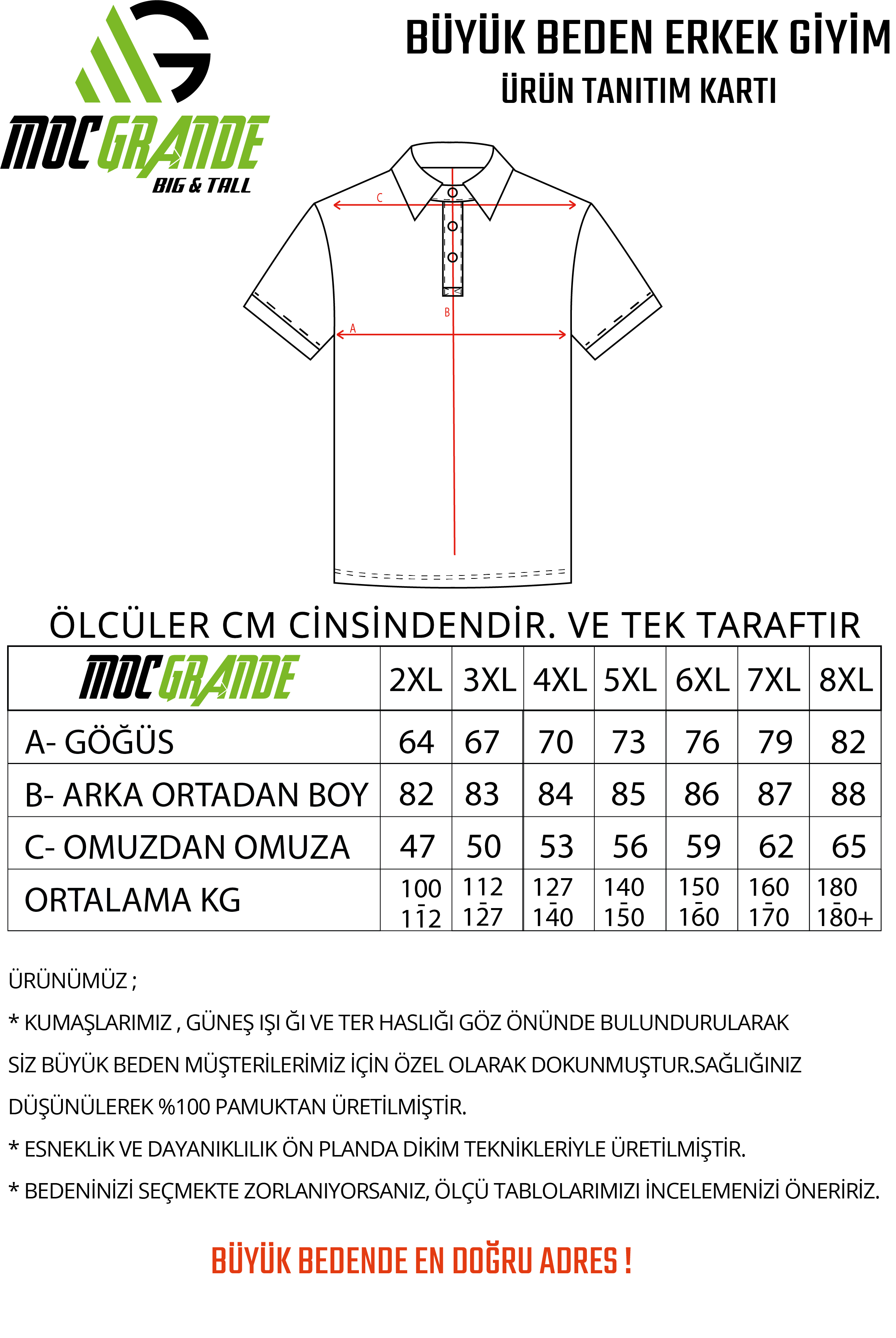 Mocgrande Erkek Büyük Beden Polo Yaka Tişört Hawai 24455 Vizon
