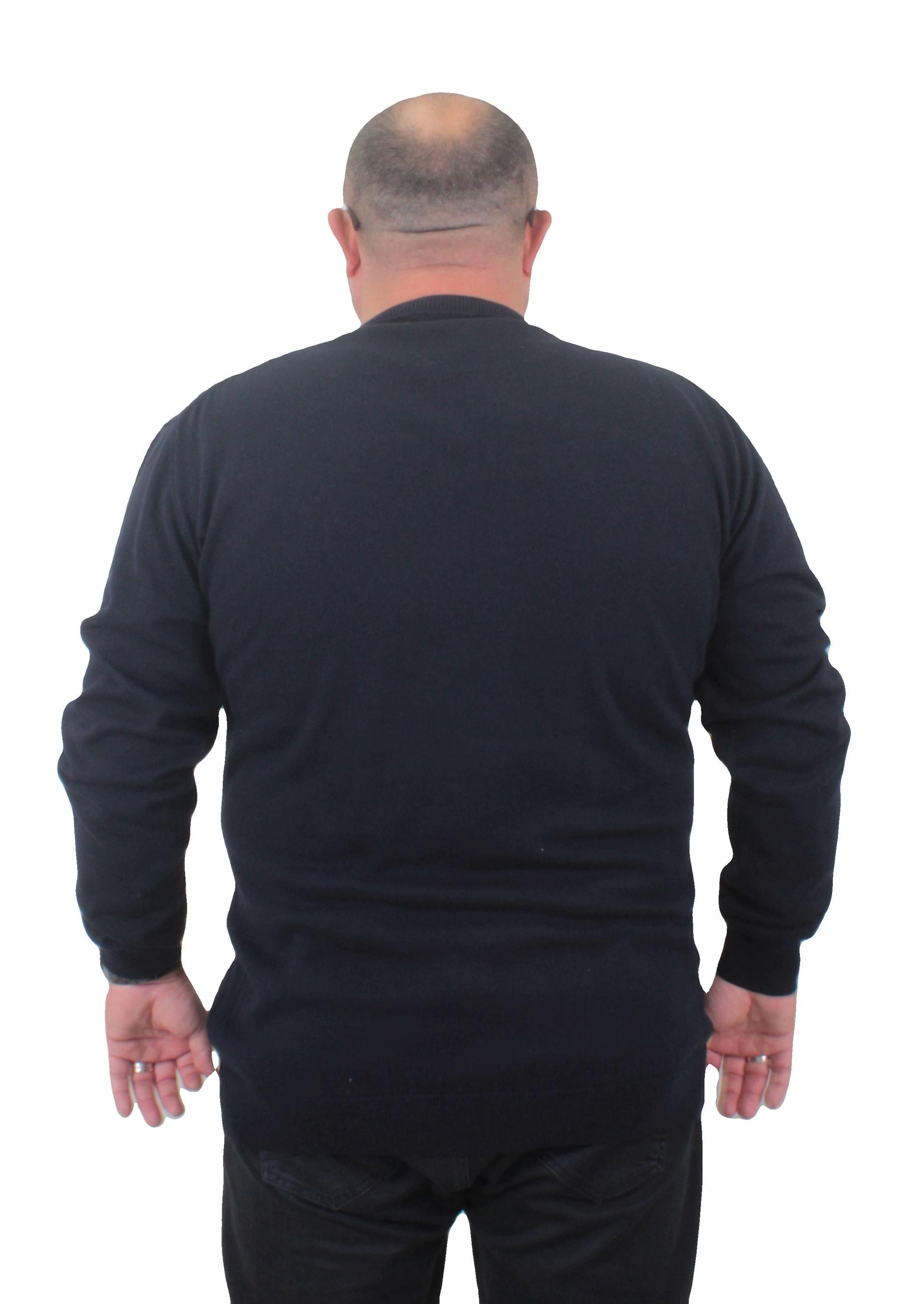 Mocgrande Erkek Büyük Beden Sıfır Yaka Reglan Triko Kazak 23750 LACIVERT