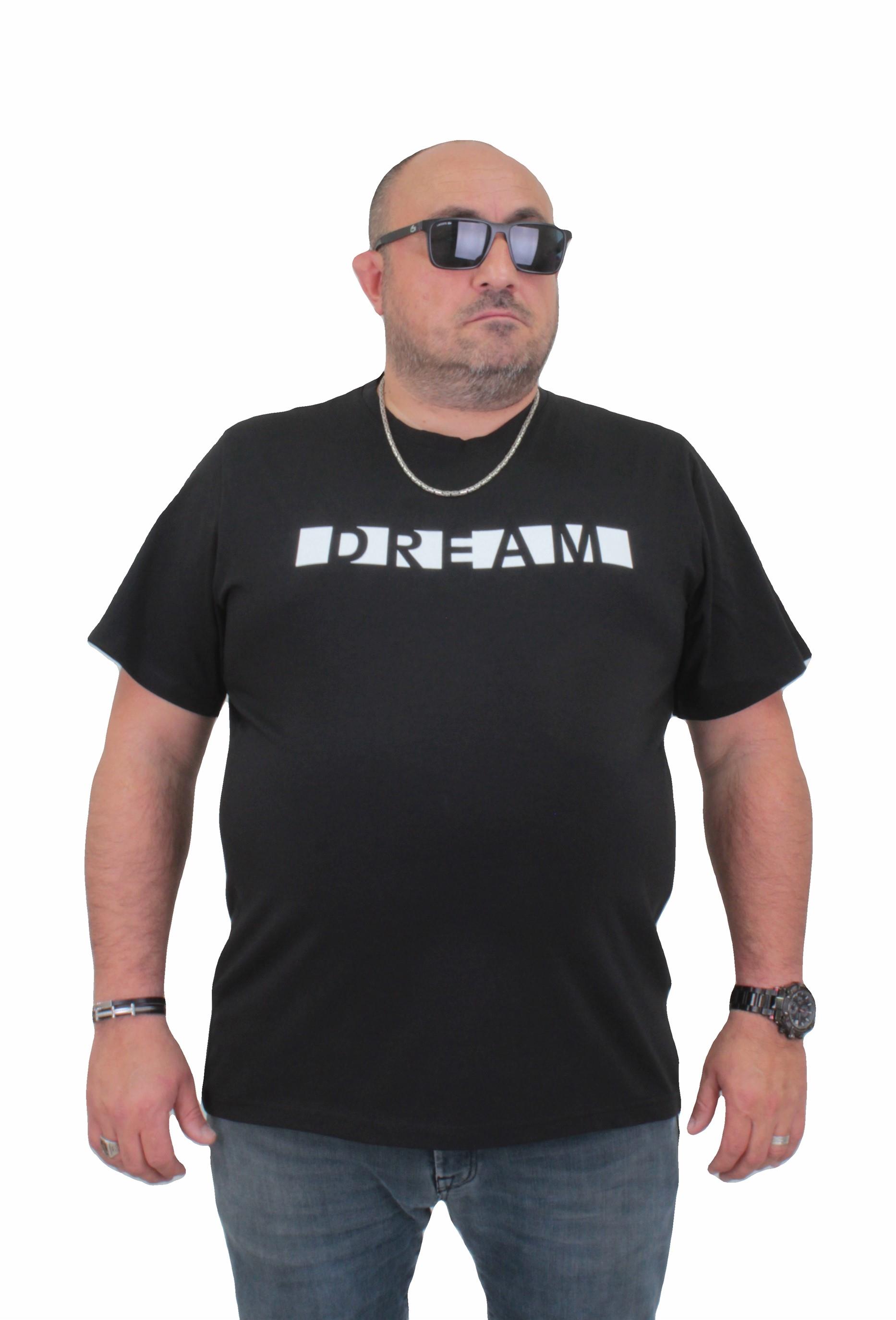 Mocgrande Erkek Büyük Beden Sıfır Yaka Tişört Dream 24140 SIYAH