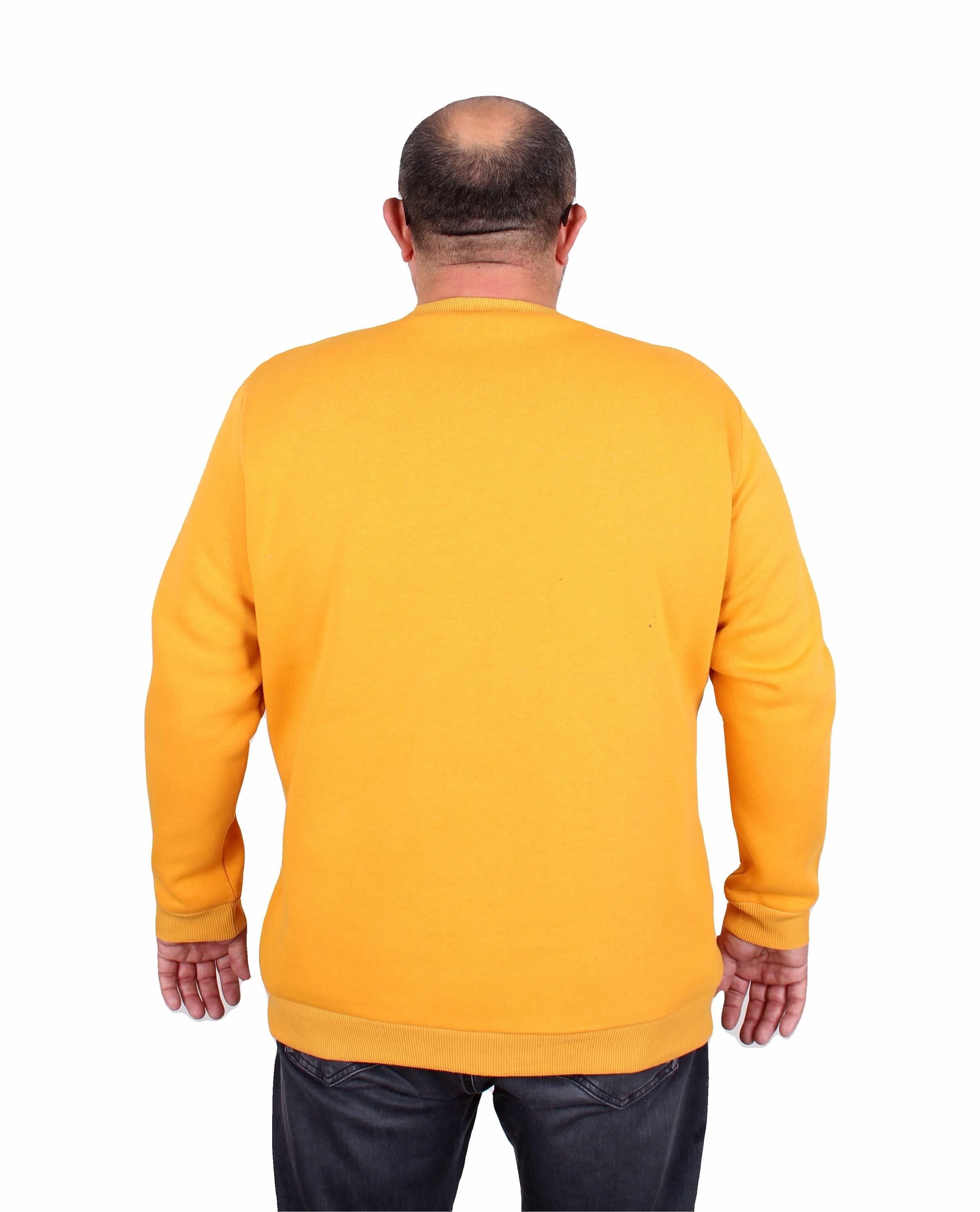 Mocgrande Erkek Büyük Beden Sıfır Yaka 3ip Sweat Core 1975 24209 HARDAL
