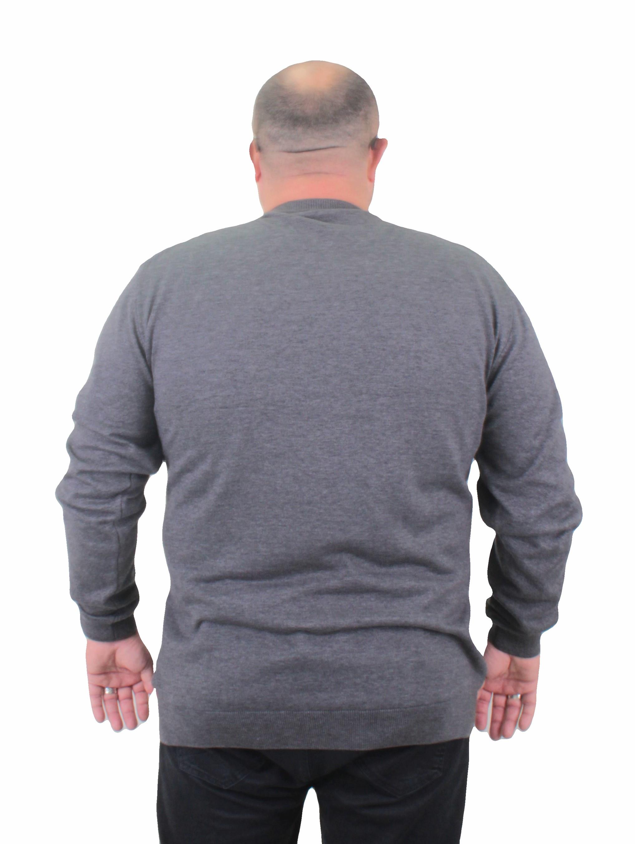 Mocgrande Erkek Büyük Beden Sıfır Yaka Reglan Triko Kazak 23750 ANTRASIT