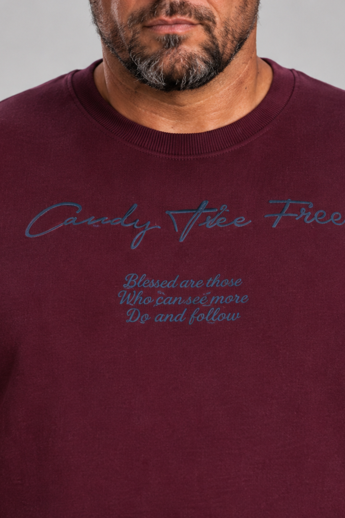Mocgrande Erkek Büyük Beden Sıfır Yaka Sweat Only Free 23202 MURDUM