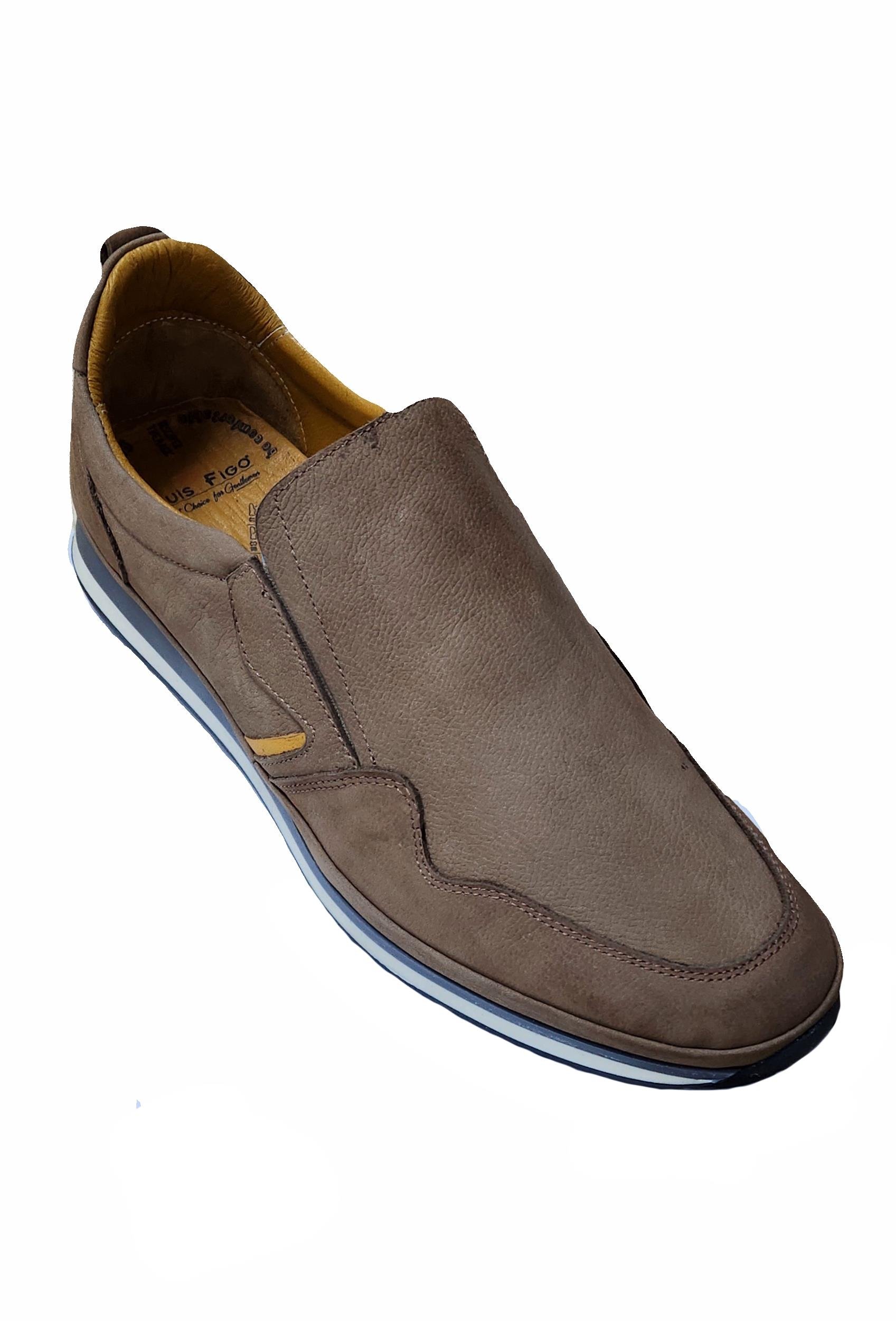 Mocgrande Erkek Hakiki Deri Nubuk Spor Bağcıksız Ayakkabı CTN4464 Vizon