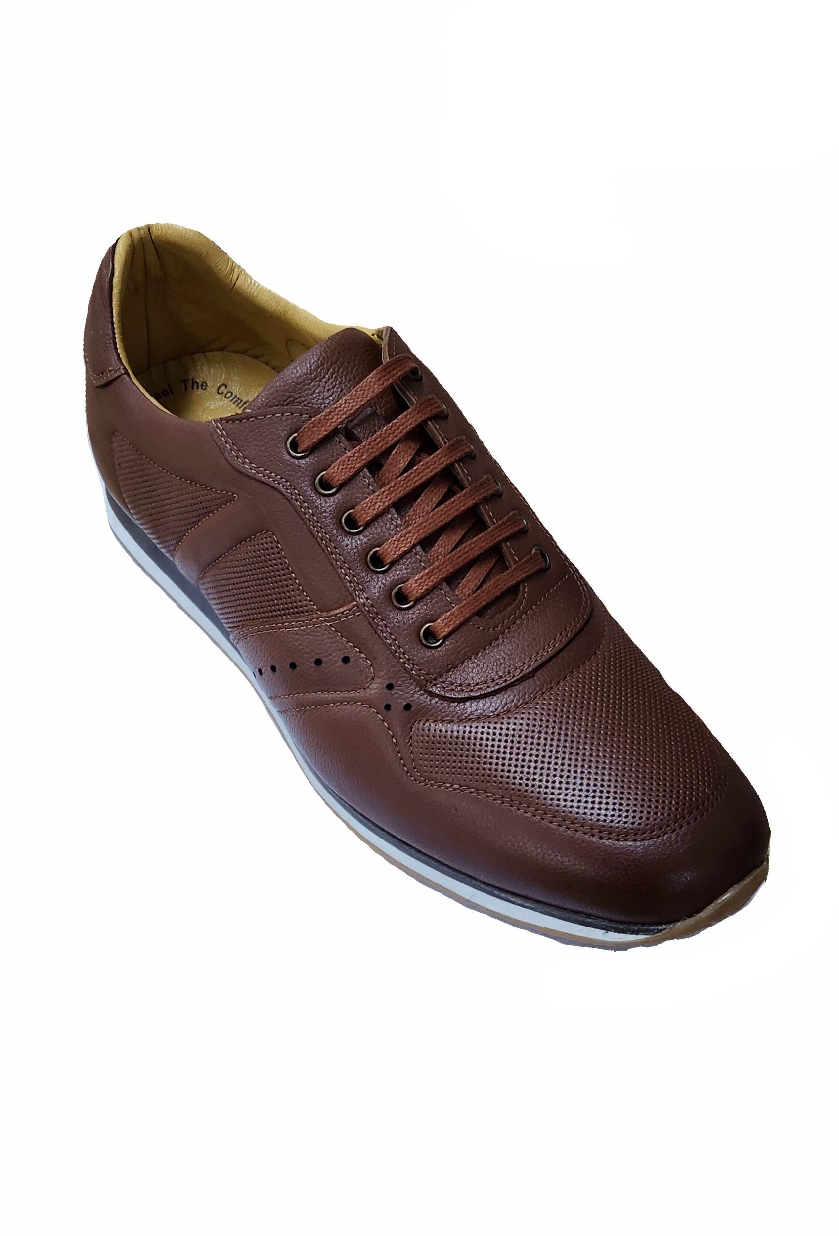 Mocgrande Erkek Hakiki Deri Spor Bağcıklı Ayakkabı CTN4458 TABA