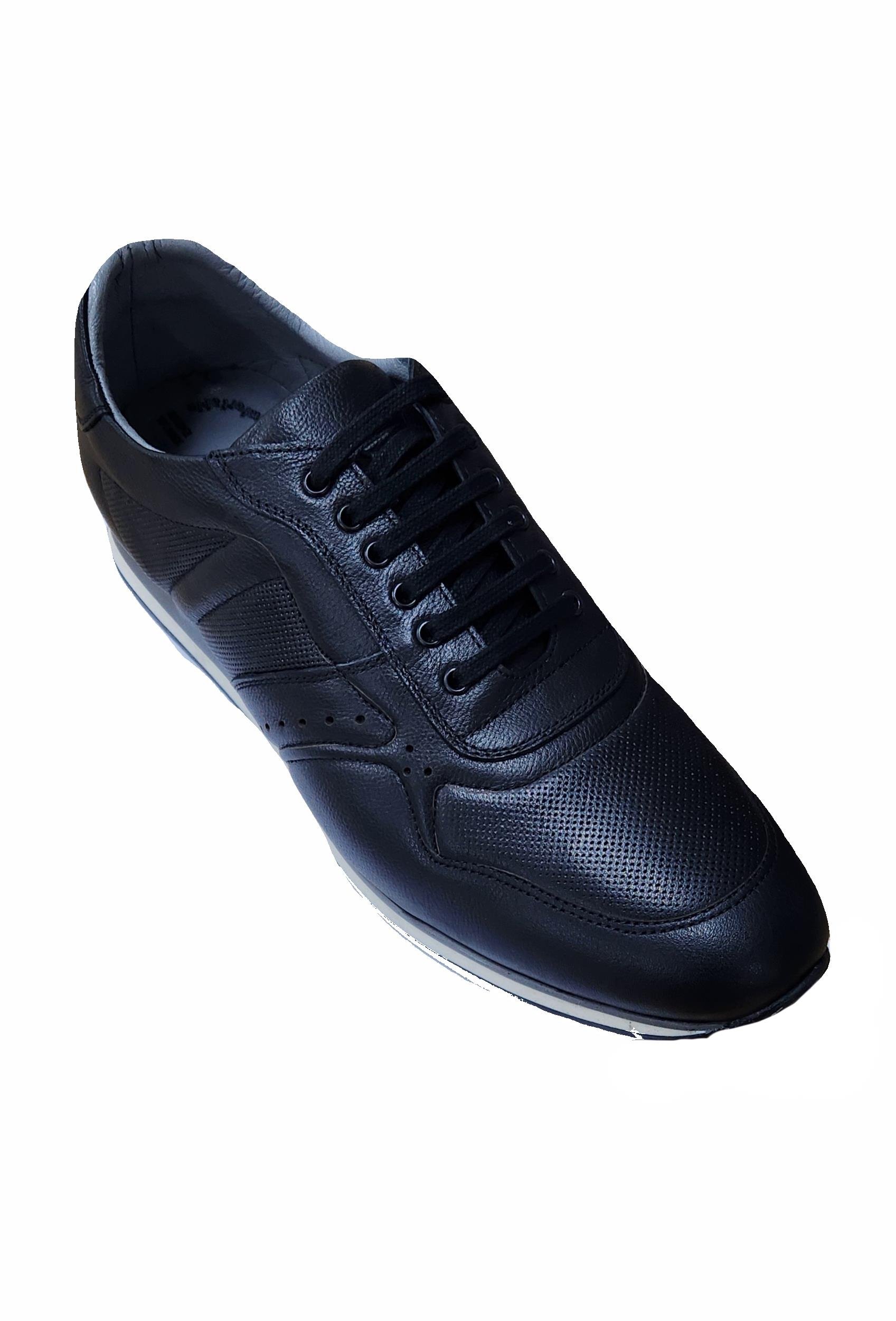 Mocgrande Erkek Hakiki Deri Spor Bağcıklı Ayakkabı CTN4458 SIYAH