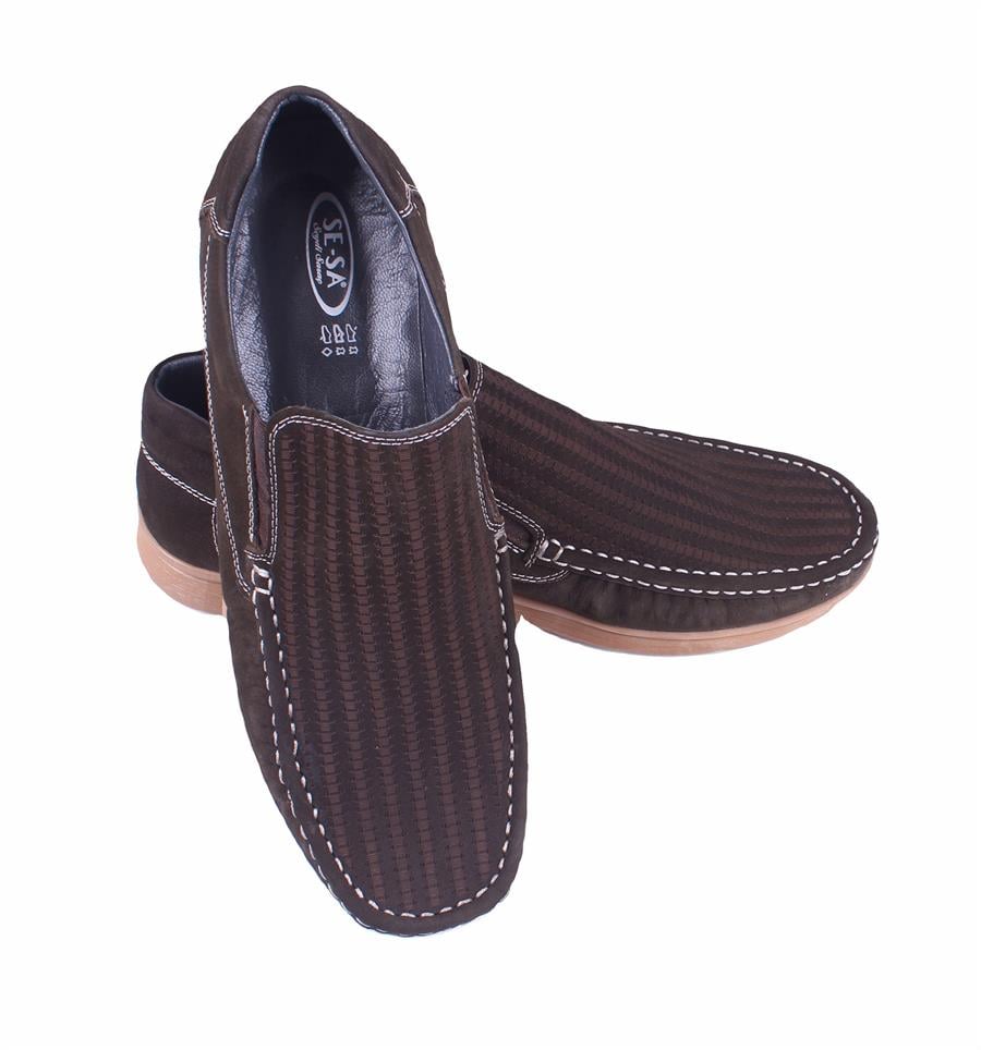 Mocgrande Erkek Hakiki Nubuk Deri Loafer Ayakkabı 15201 KAHVERENGİ