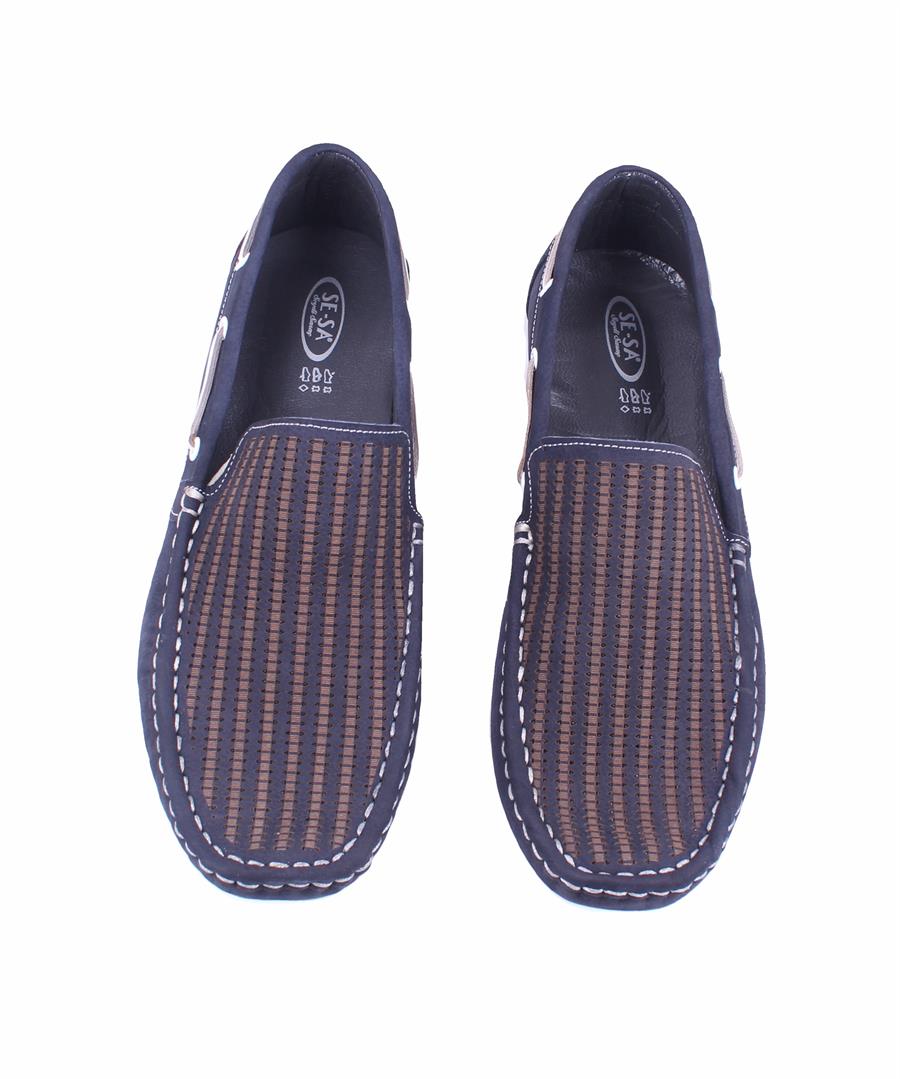 Mocgrande Erkek Hakiki Nubuk Deri Loafer Ayakkabı 15200 LACIVERT