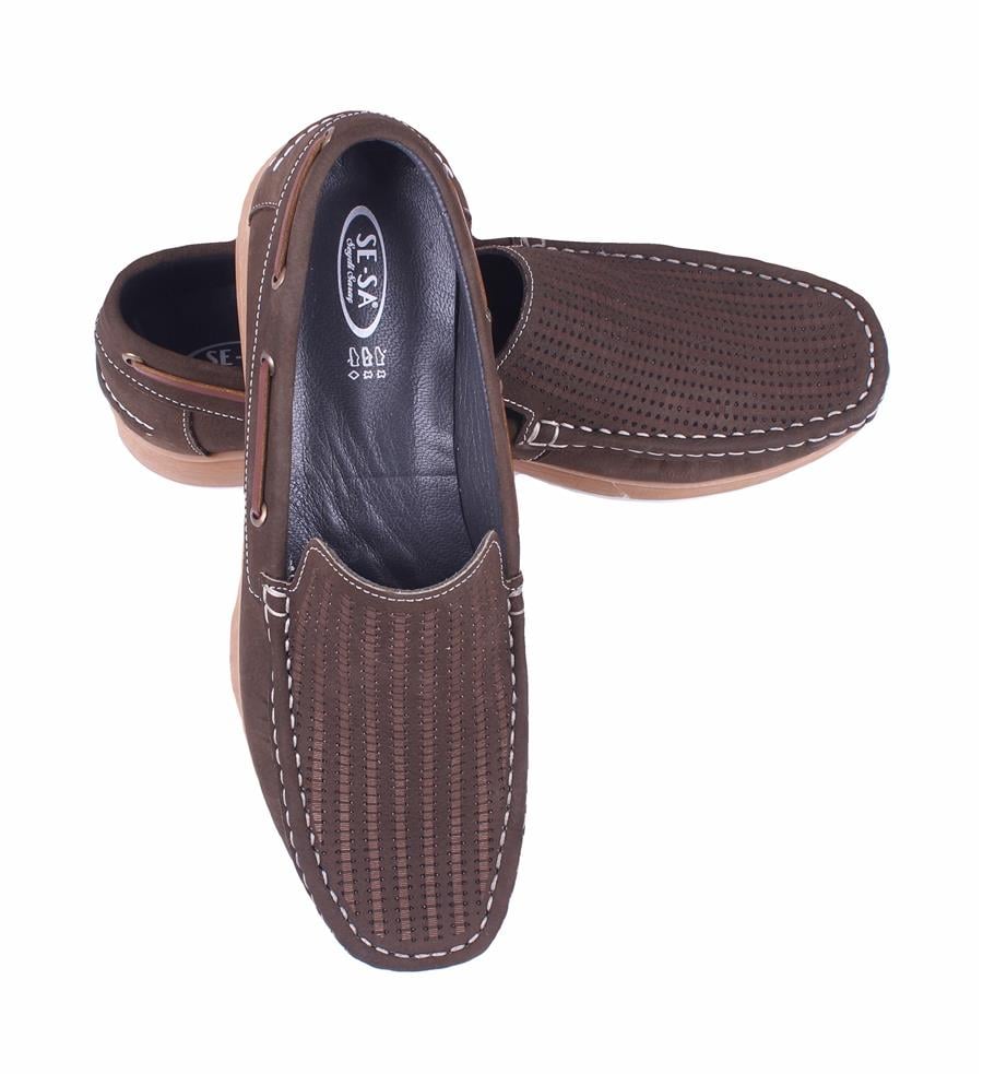 Mocgrande Erkek Hakiki Nubuk Deri Loafer Ayakkabı 15200 HAKI