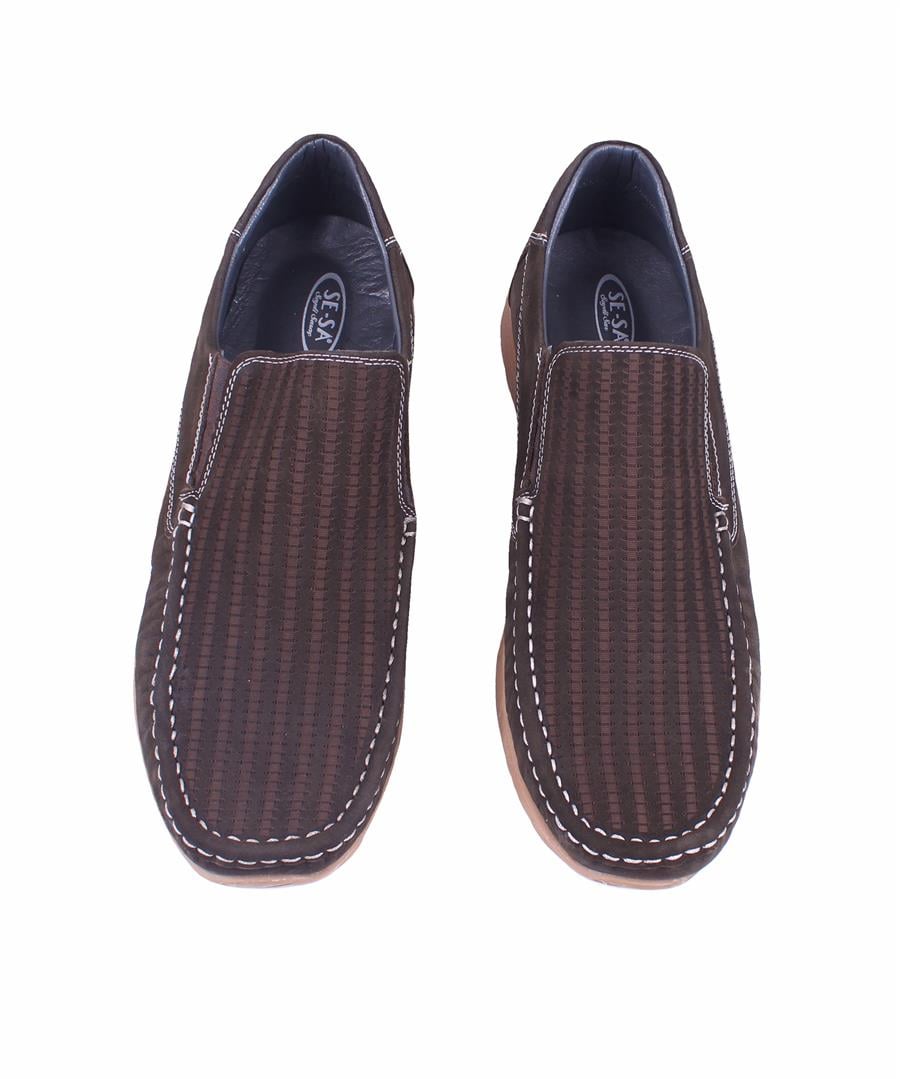 Mocgrande Erkek Hakiki Nubuk Deri Loafer Ayakkabı 15201 KAHVERENGİ