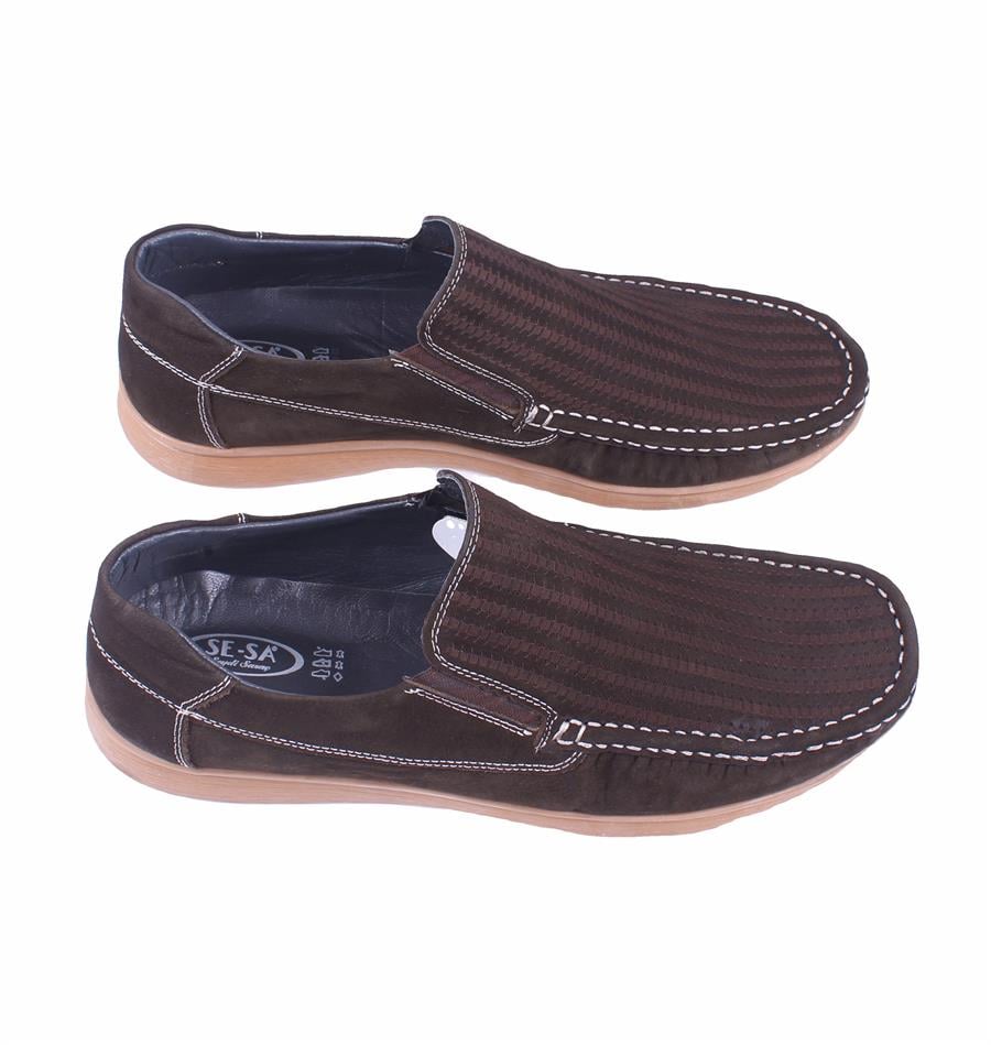 Mocgrande Erkek Hakiki Nubuk Deri Loafer Ayakkabı 15201 KAHVERENGİ