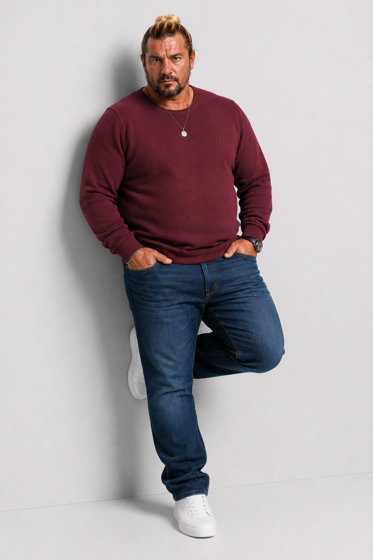MocGrande Gipeli Sweat  Bisiklet Yaka Wreath 22713 BORDO