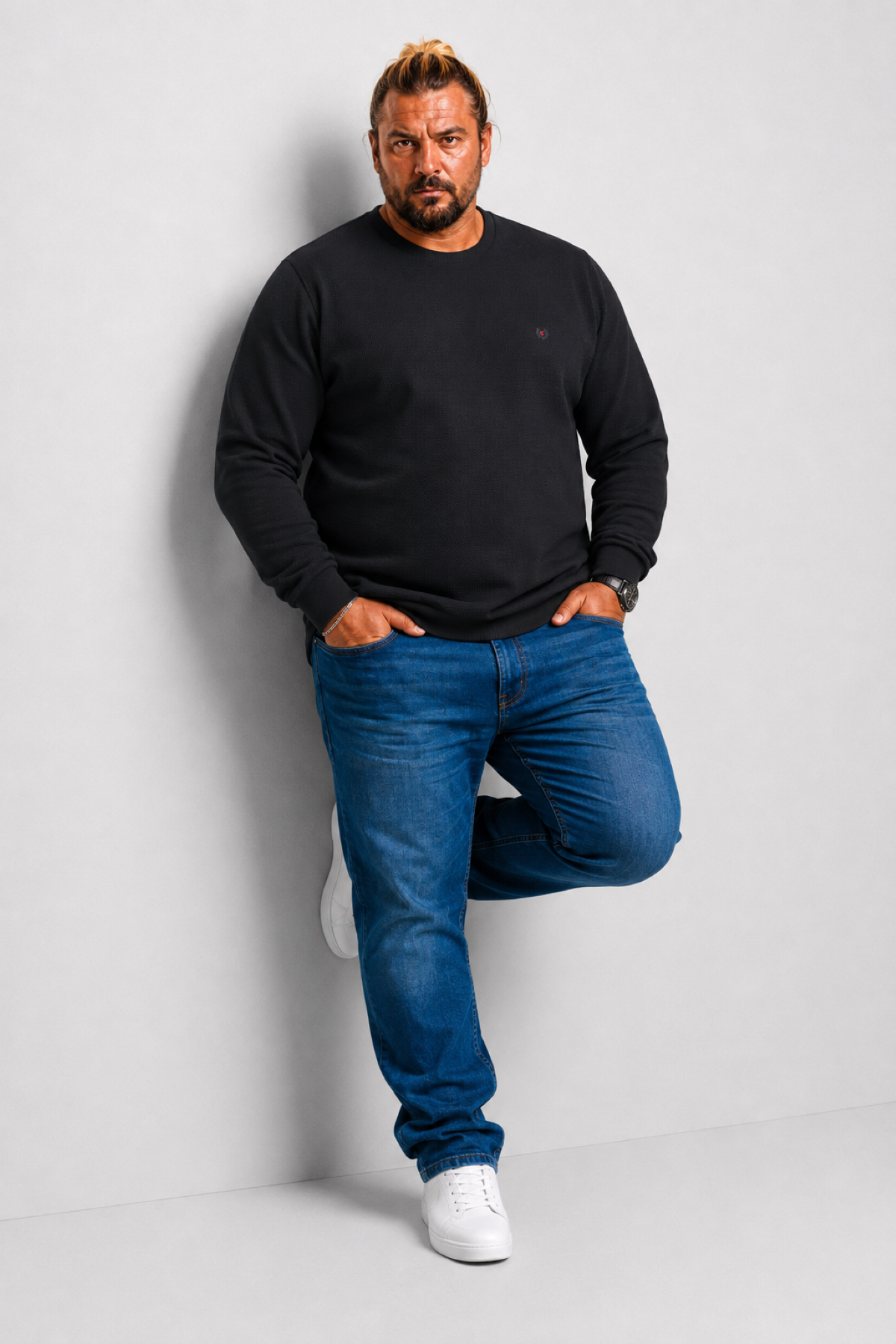 MocGrande Gipeli Sweat  Bisiklet Yaka Wreath 22713 SIYAH