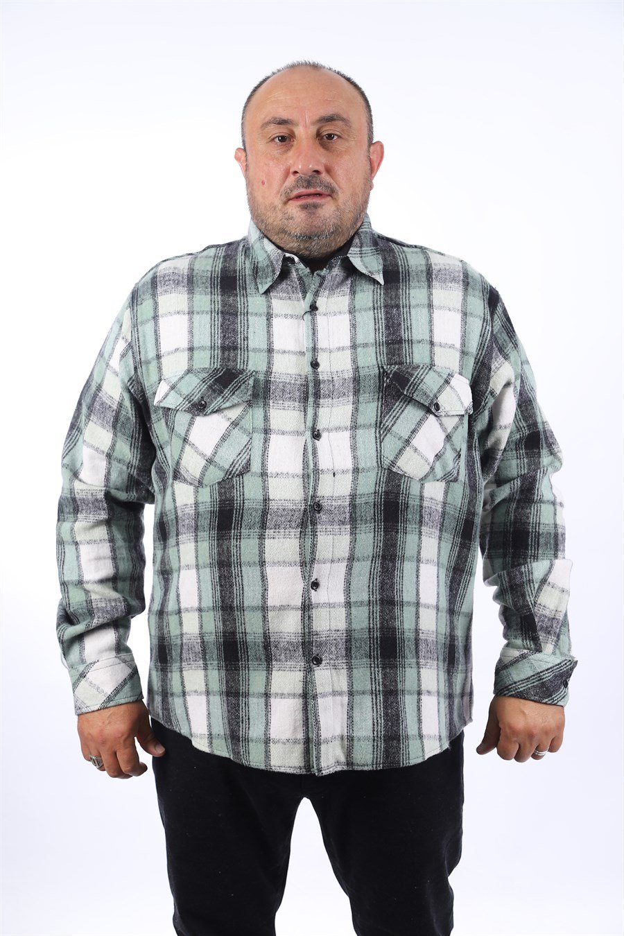 MocGrande Oduncu Gömlek Çift Cep Big Plaid 22216