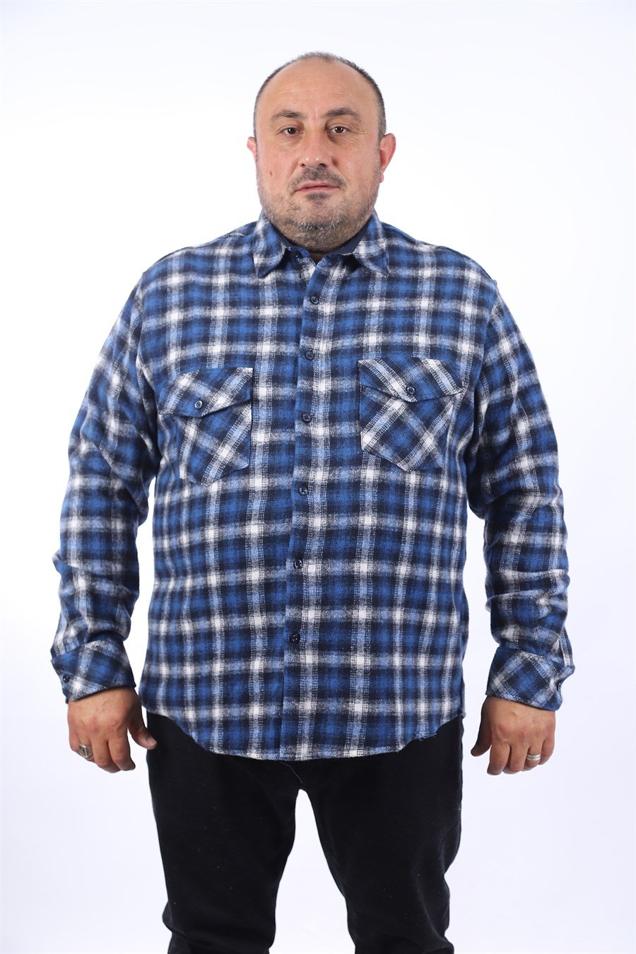 MocGrande Oduncu Gömlek Çift Cep Kapaklı Small Plaid 22217