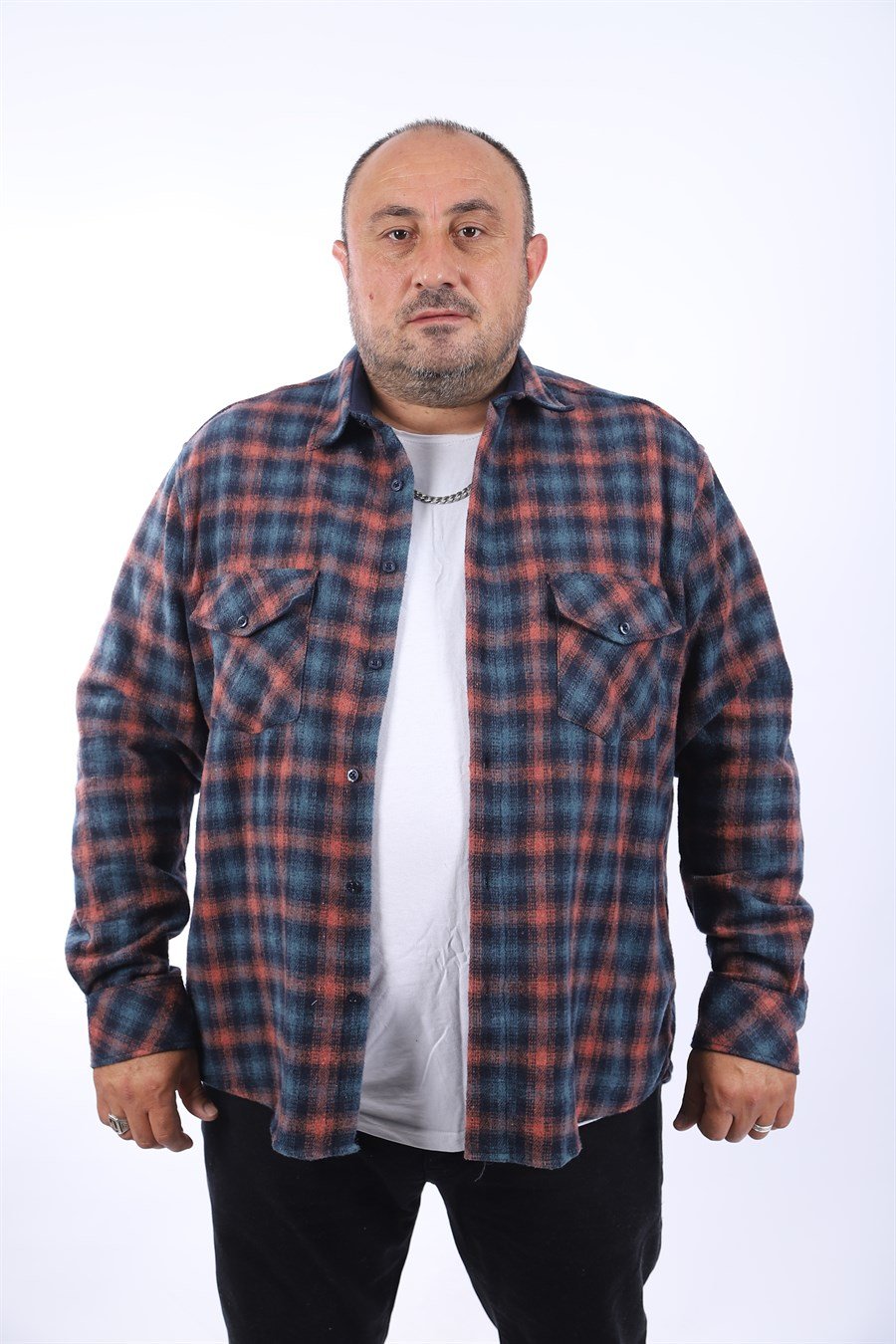 MocGrande Oduncu Gömlek Çift Cep Kapaklı Small Plaid 22217