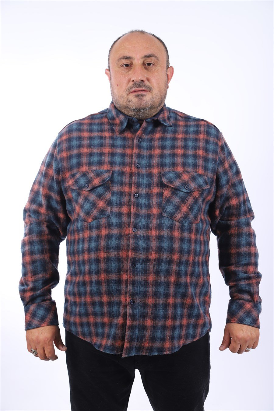 MocGrande Oduncu Gömlek Çift Cep Kapaklı Small Plaid 22217