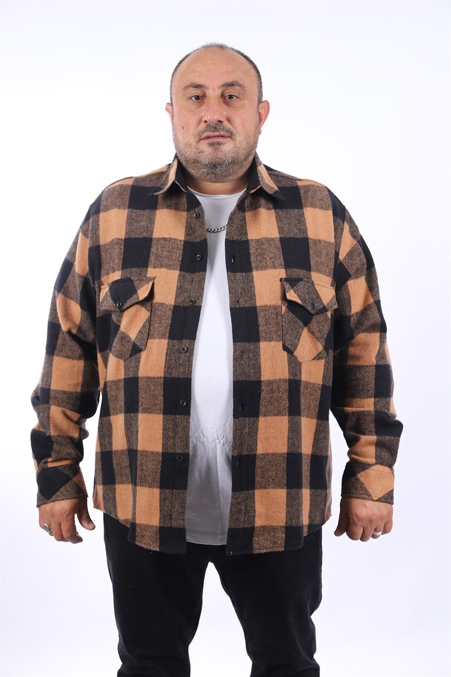 MocGrande Oduncu Gömlek Çiftcep kapaklı Dama Desen 22214