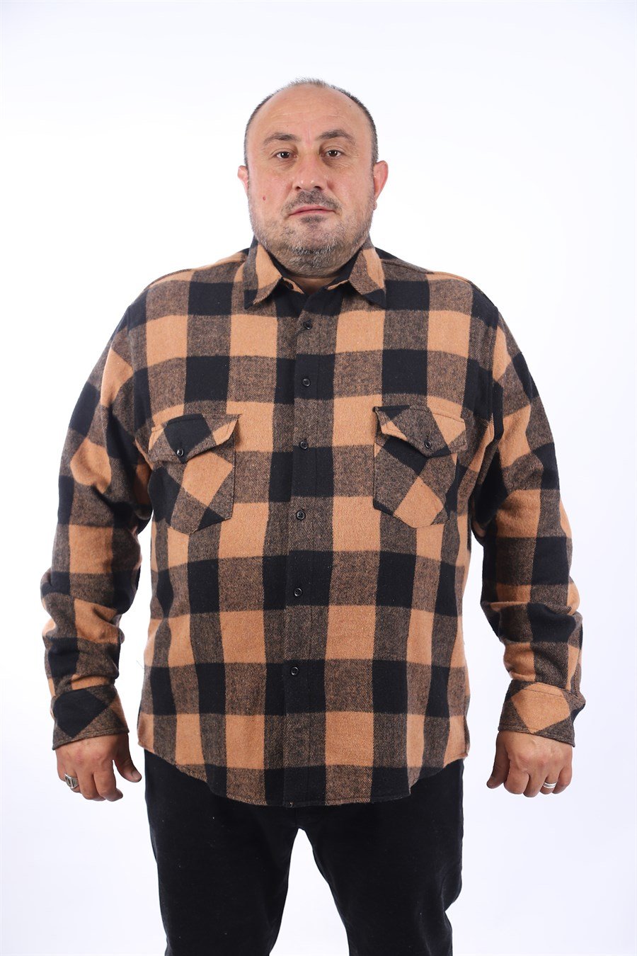 MocGrande Oduncu Gömlek Çiftcep kapaklı Dama Desen 22214