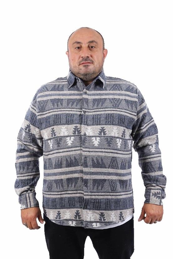 MocGrande Oduncu Gömlek Mc Rug Print 22211 INDIGO