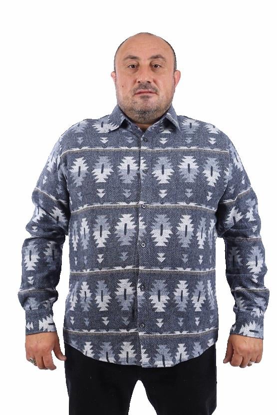 MocGrande Oduncu Gömlek Mc Three Rug Print 22212 INDIGO