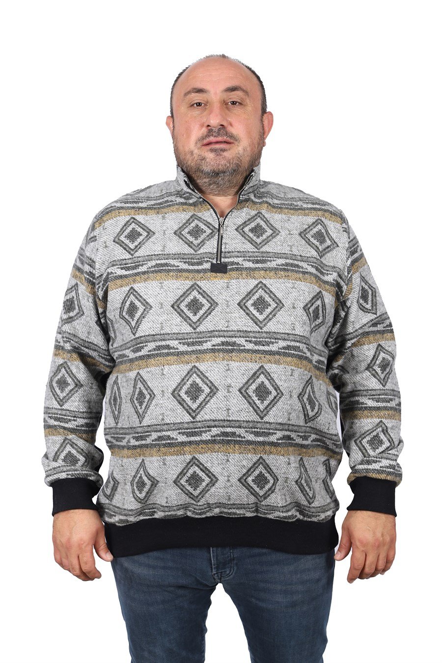 MocGrande Sweatshirt Oduncu Polo Yaka Fermuarlı 22220