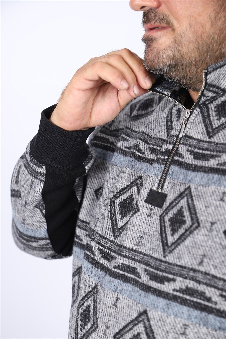 MocGrande Sweatshirt Oduncu Polo Yaka Fermuarlı 22220