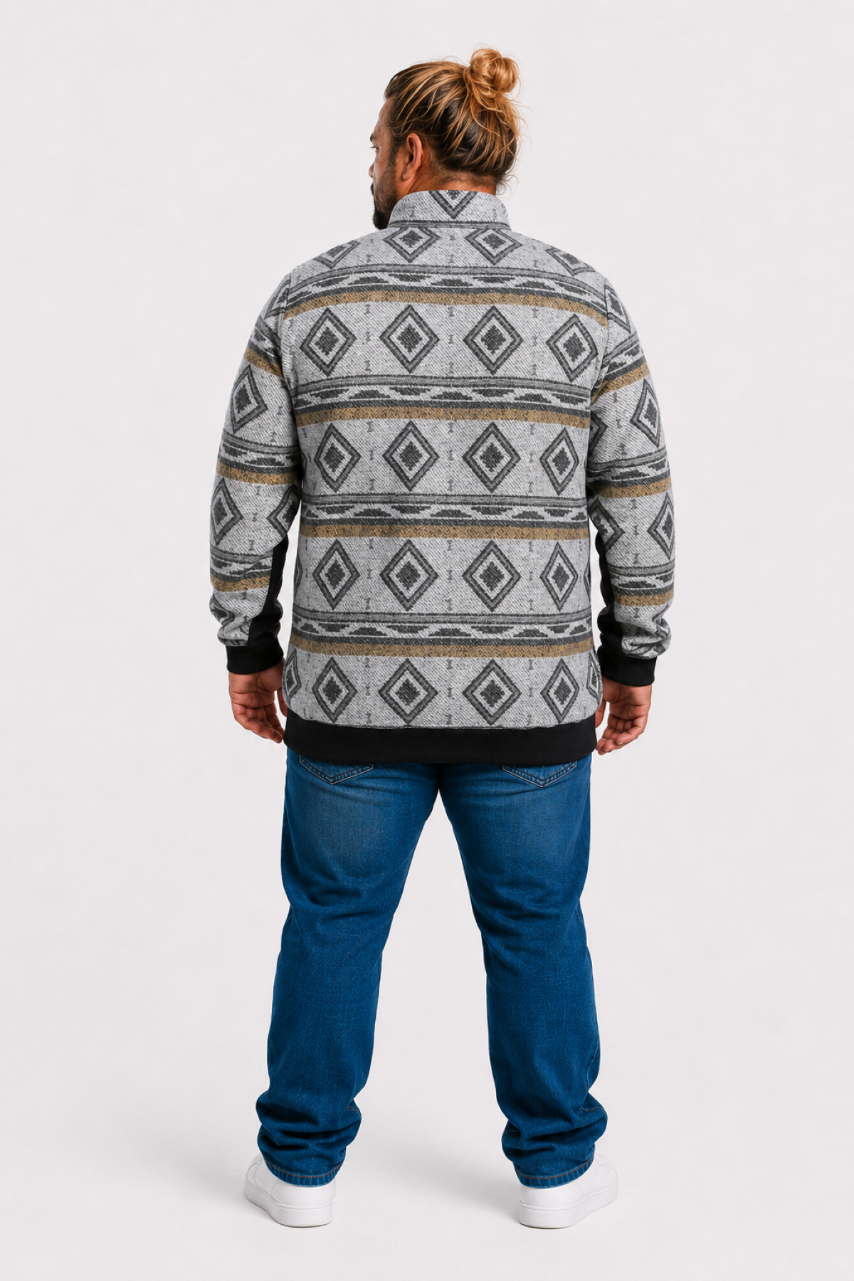MocGrande Sweatshirt Oduncu Polo Yaka Fermuarlı 22220 HAKI