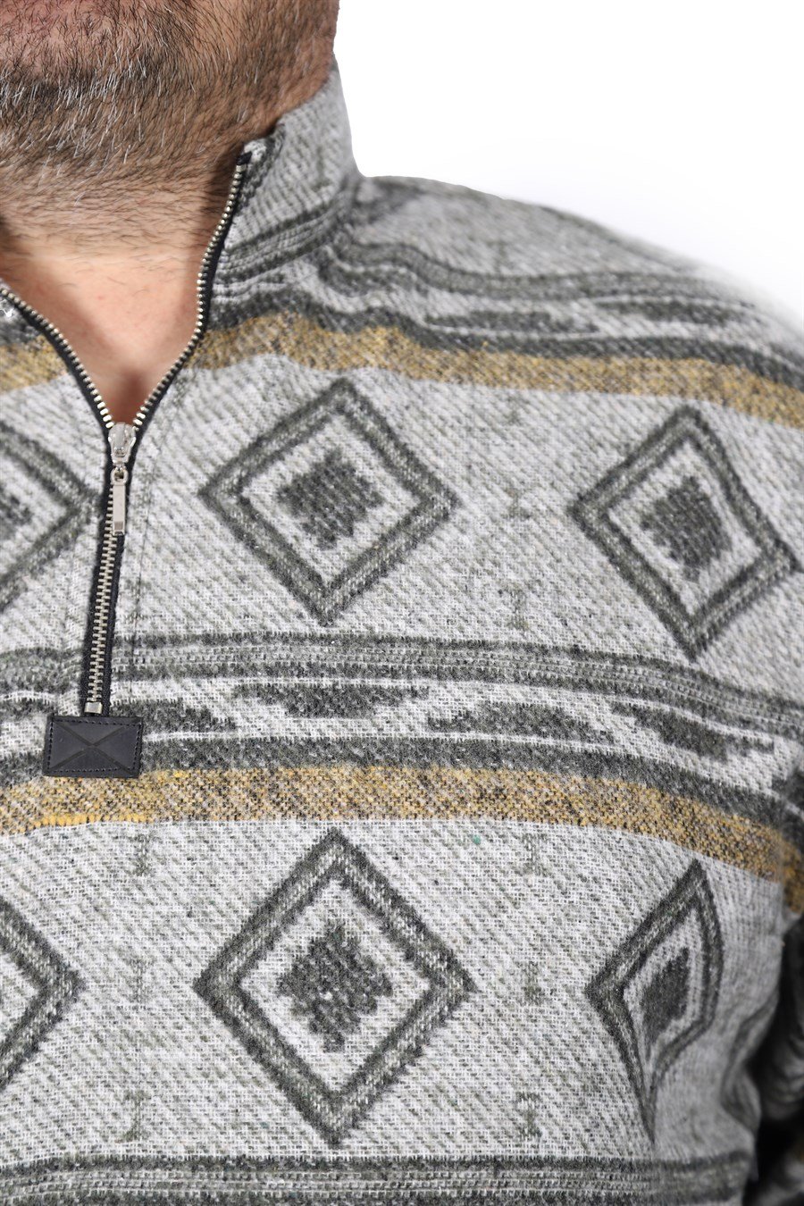 MocGrande Sweatshirt Oduncu Polo Yaka Fermuarlı 22220