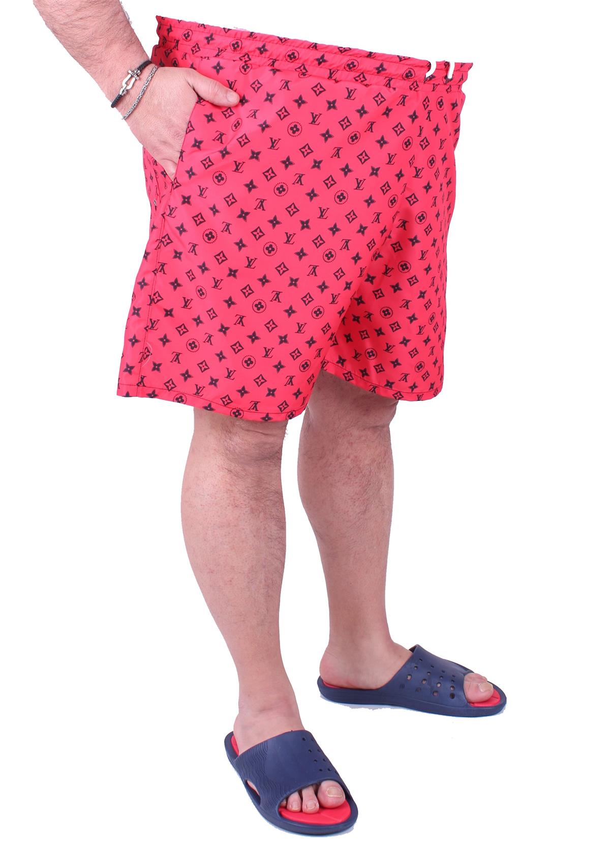 Erkek Büyük Beden Yacht Club Deniz Şortu 23671 Nar Çiçeği