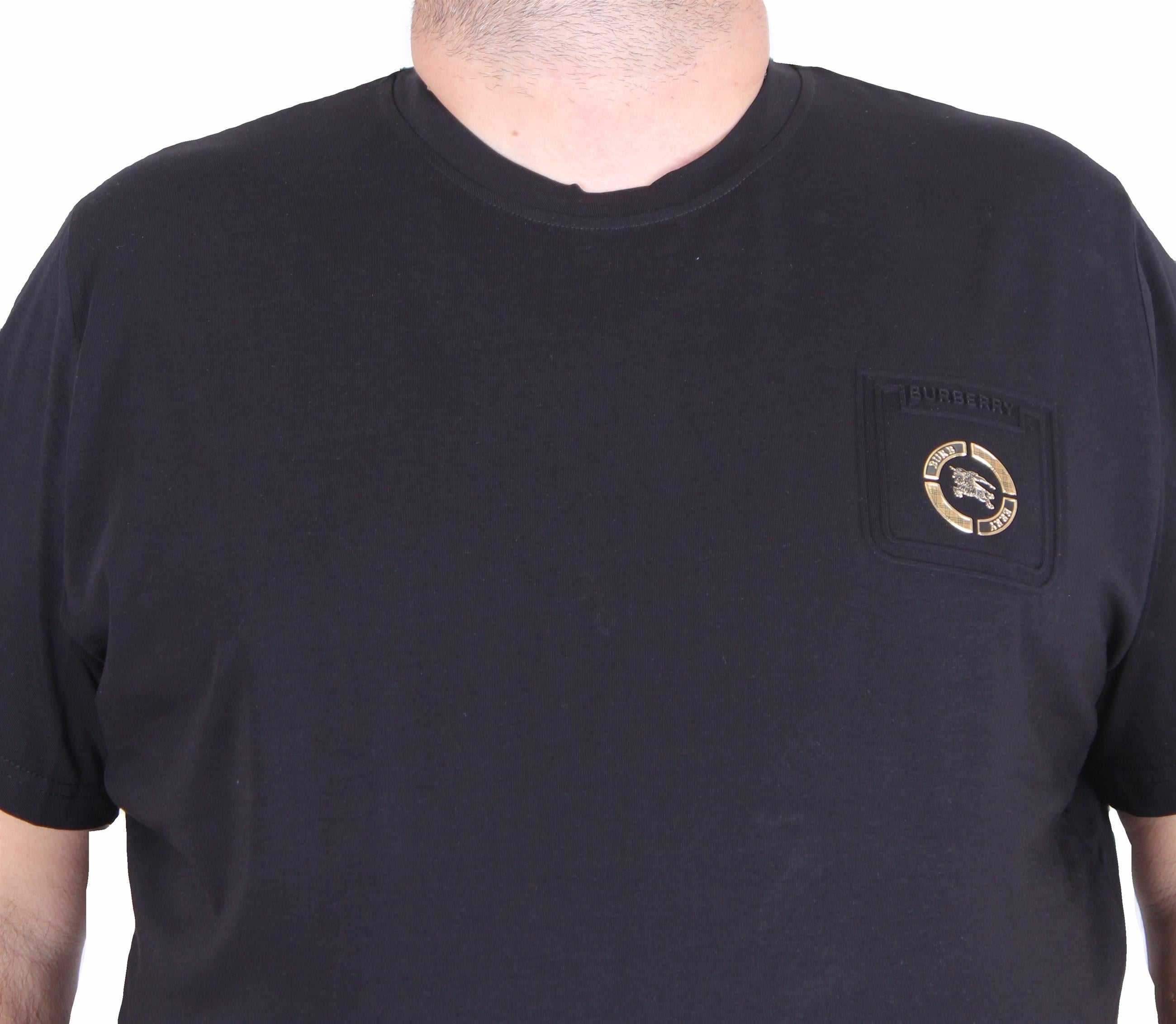 Erkek Büyük Beden Sıfır Yaka Tişört Brb 25115 SIYAH