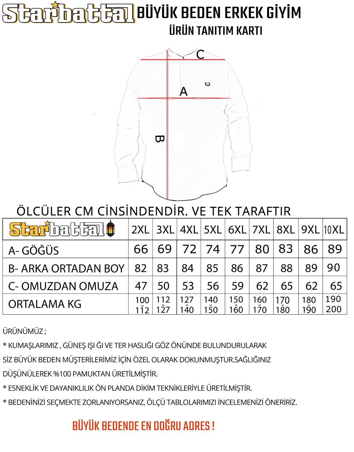 Starbattal Büyük Beden Erkek Gömlek Punteado 23354 BEYAZ