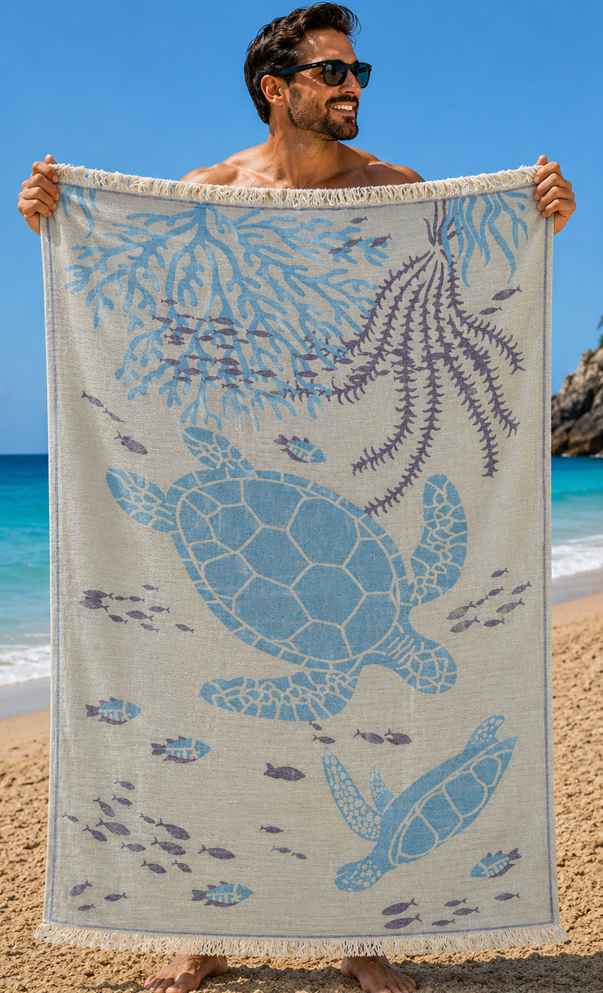 Starbattal Plaj Havlusu 90 x 180 Caretta 42152 Marin