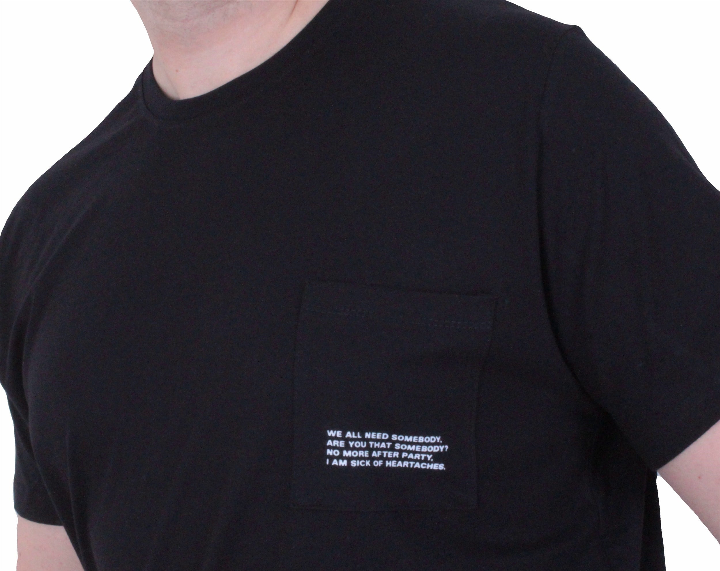 Starbattal Erkek Büyük Beden Sıfır Yaka Tişört Cepli 26145 SIYAH