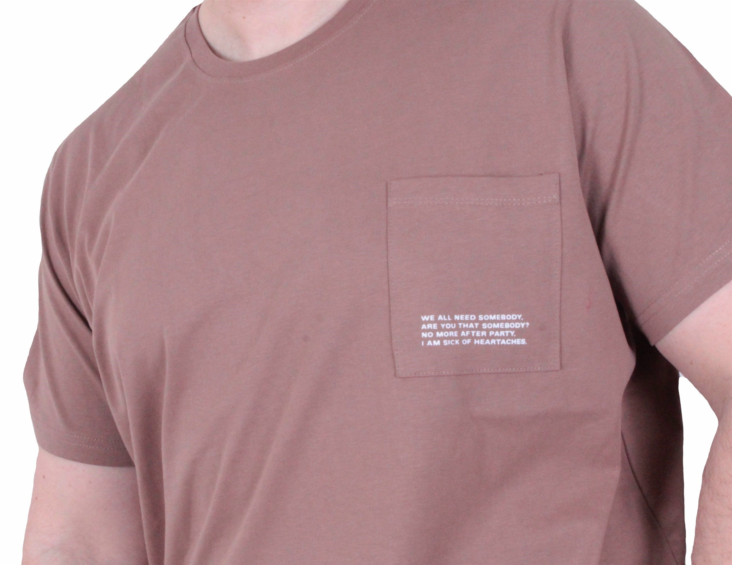 Starbattal Erkek Büyük Beden Sıfır Yaka Tişört Cepli 26145 KAHVERENGİ