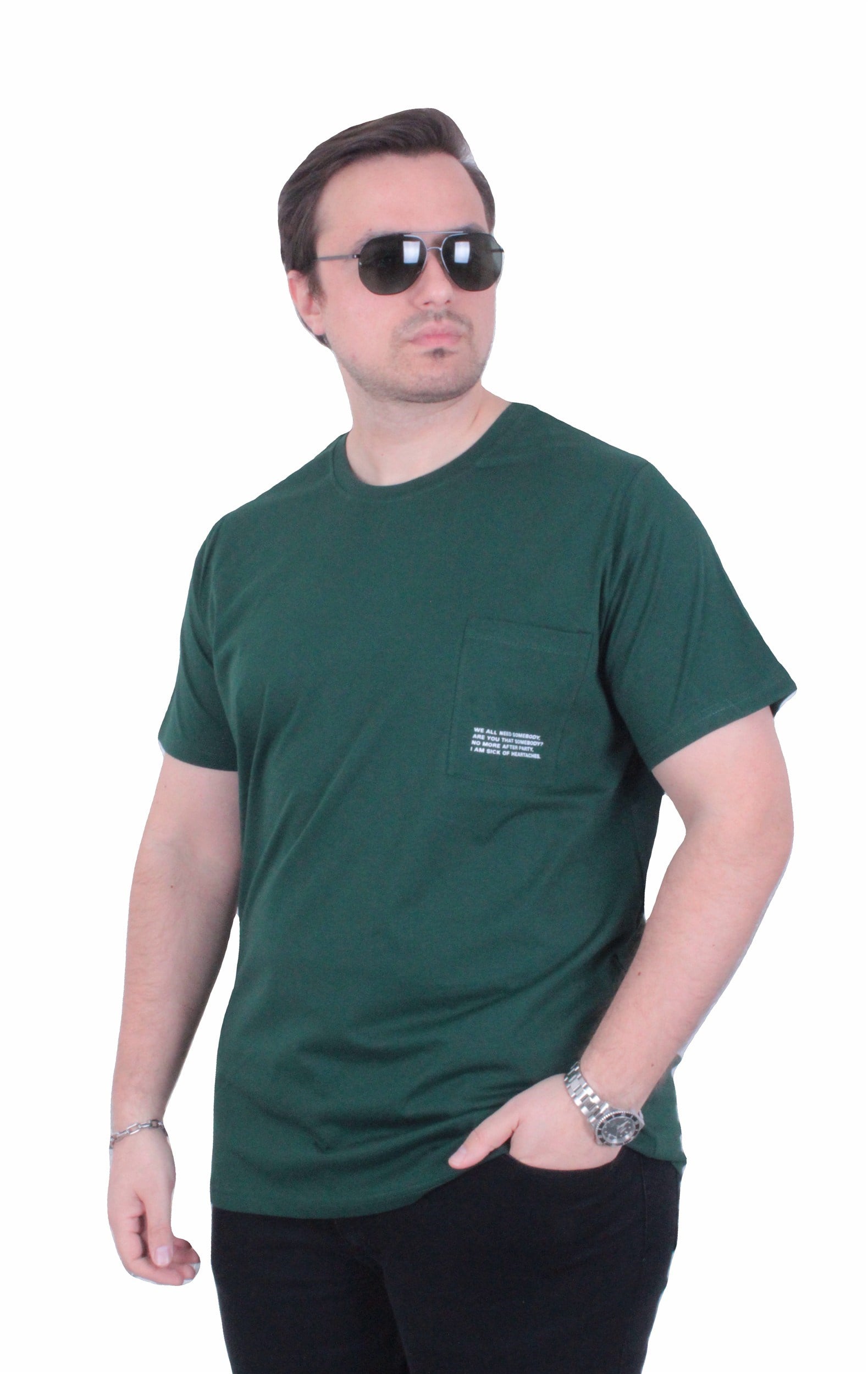 Starbattal Erkek Büyük Beden Sıfır Yaka Tişört Cepli 26145 NEFTI