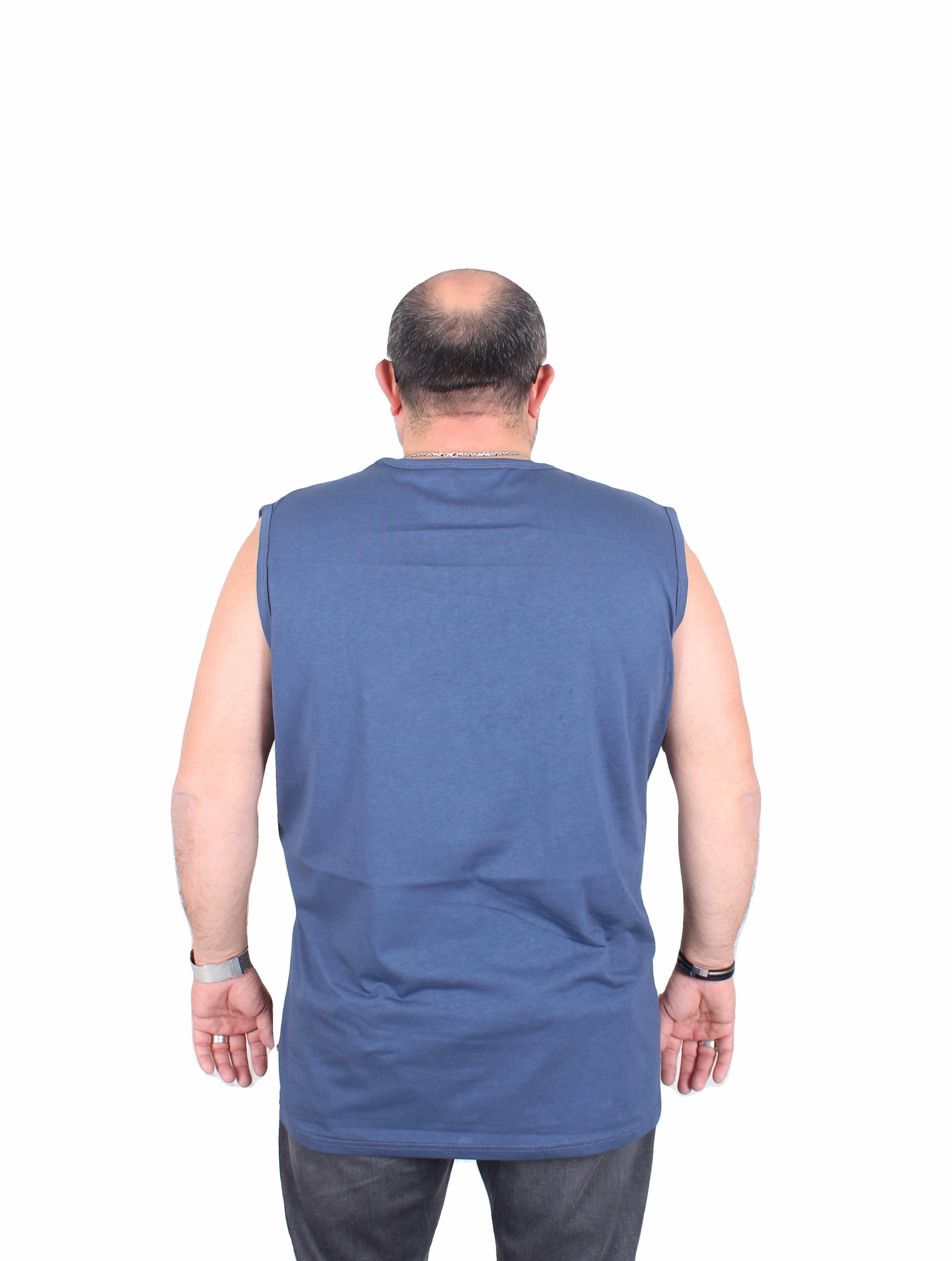 Starbattal Büyük Beden Baskılı Kolsuz Tişört Break Limits 25153 INDIGO