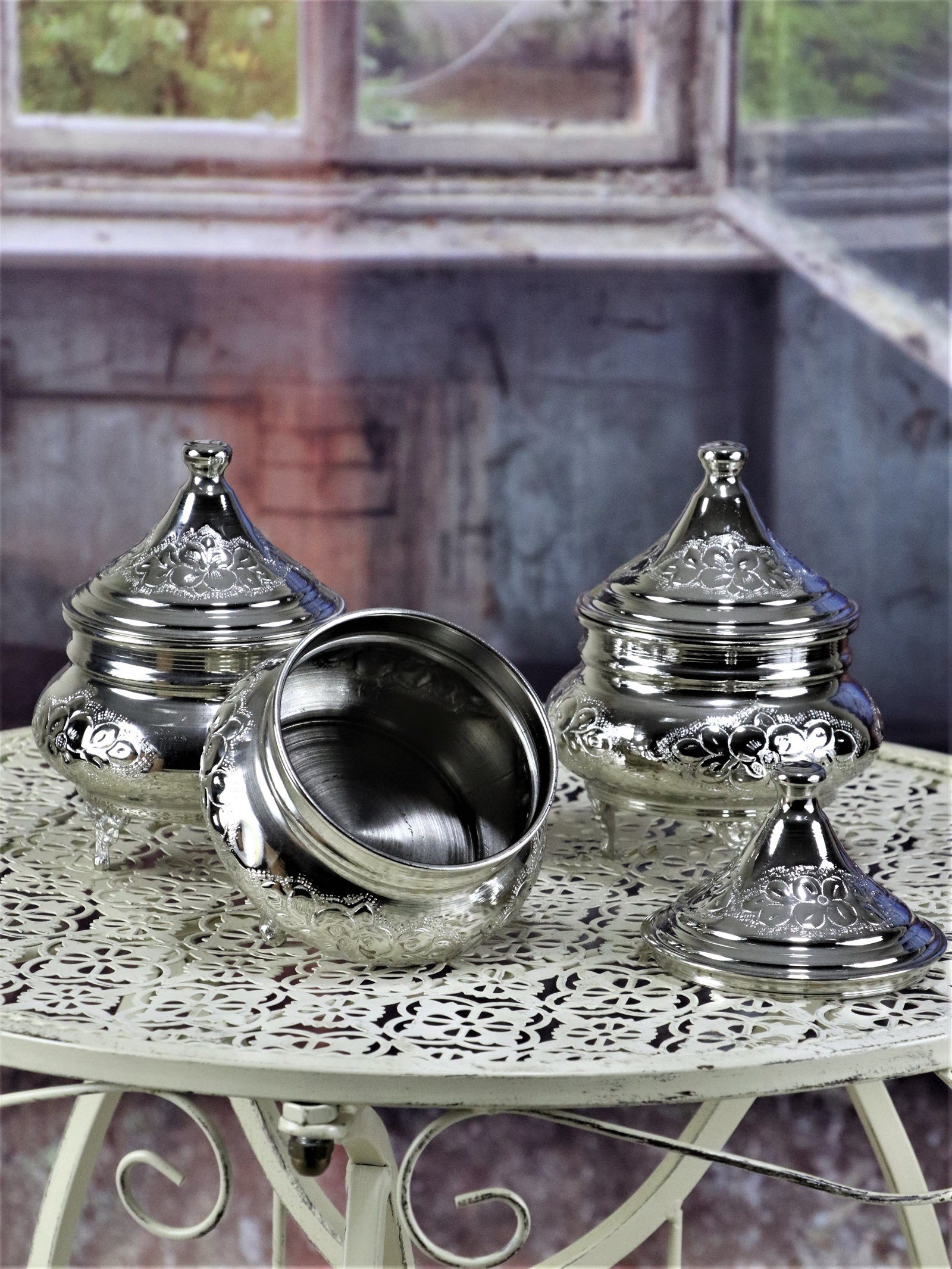 Copper Spice ContainerSonay Bakırcılık3 lü Sivri Bakır Baharatlık