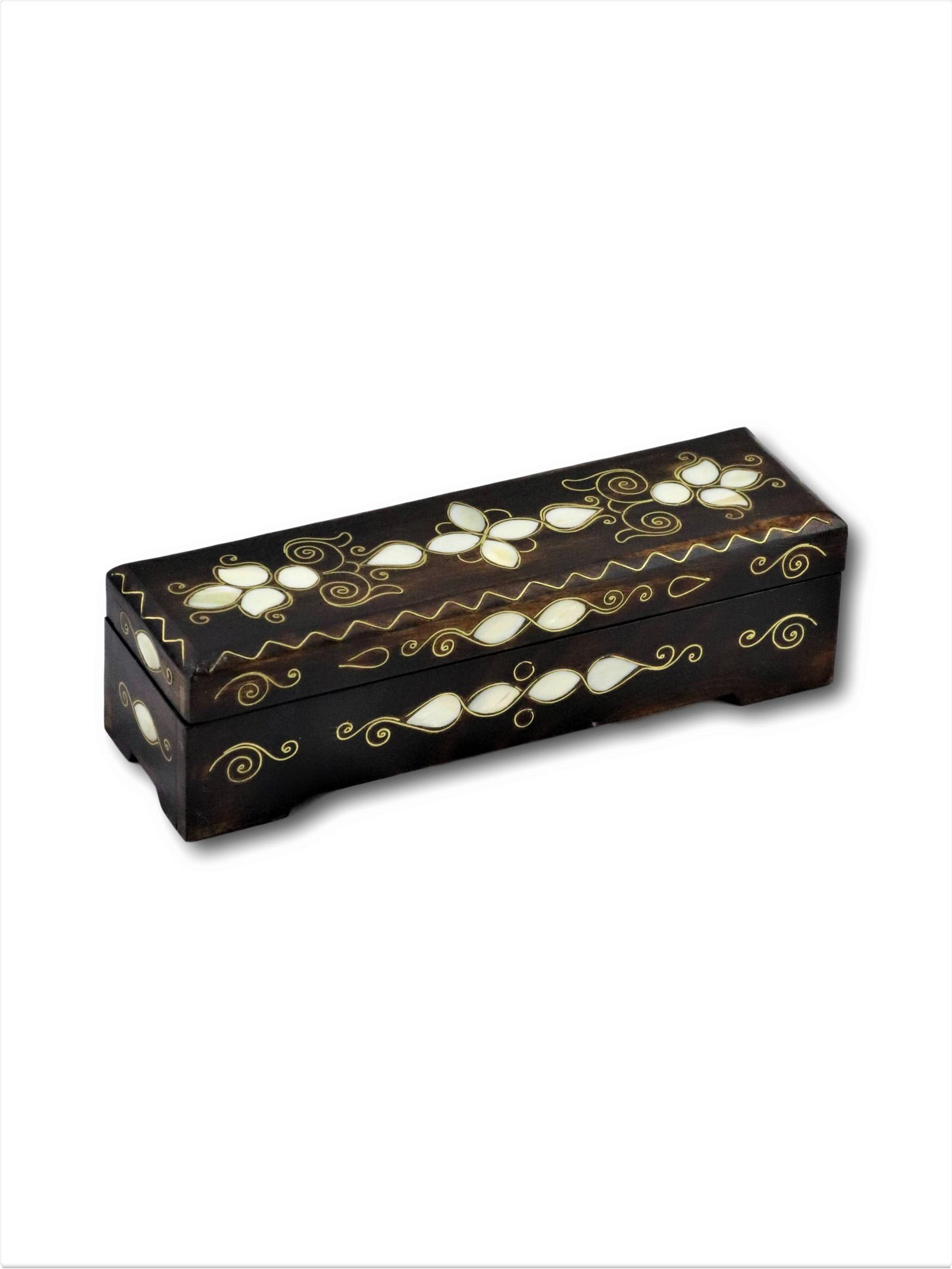 Ahşap Saklama KutularıSonay BakırcılıkAhşap Sedef İşlemeli Tespih ve Takı Kutusu