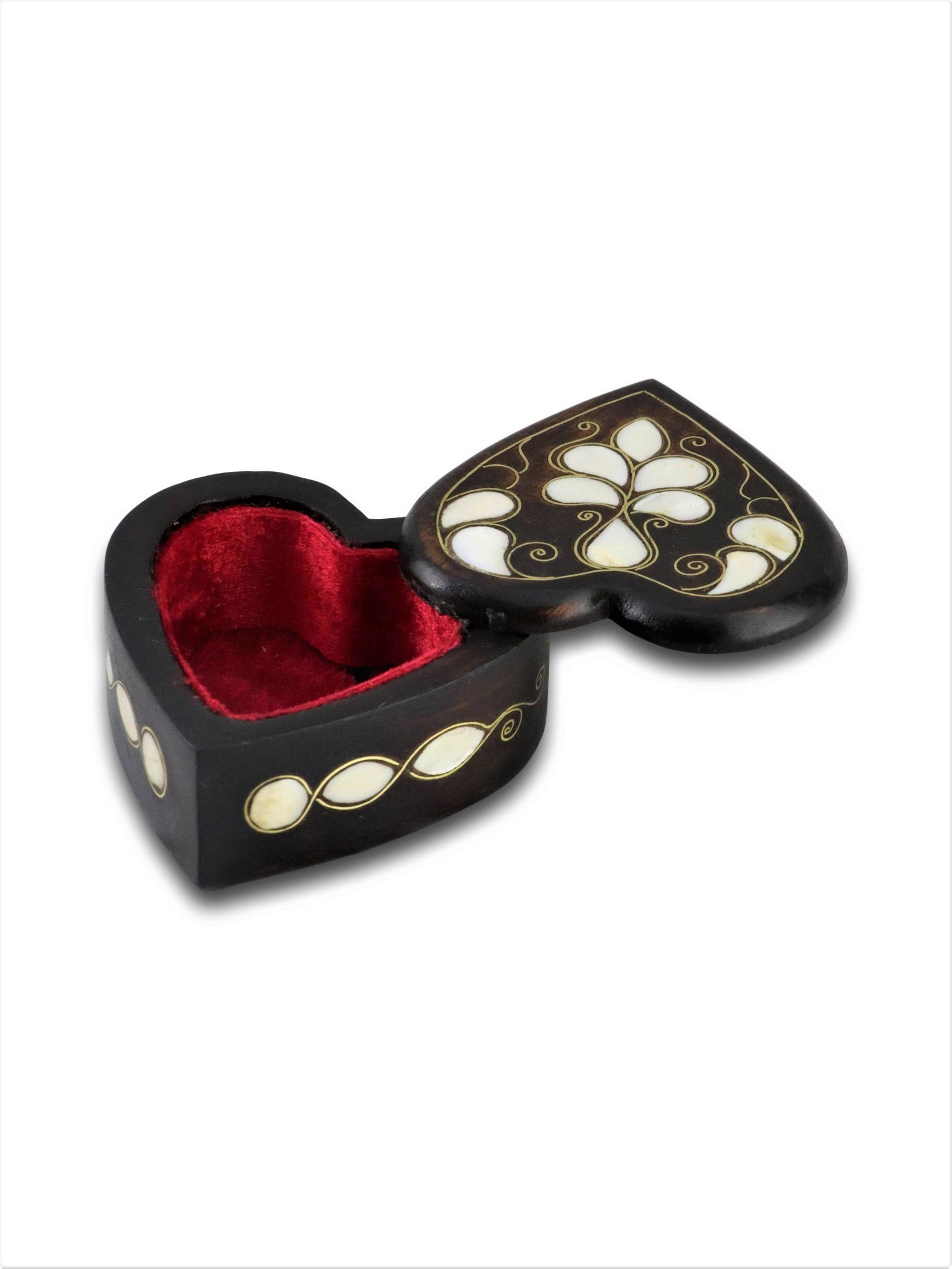 Ahşap Saklama KutularıSonay BakırcılıkAhşap Sedef İşlemeli Yüzük Takı Kutusu