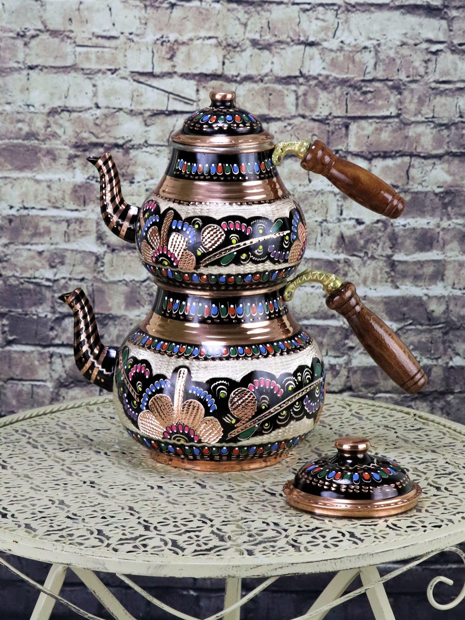 Bakır ÇaydanlıkSonay BakırcılıkGül Çiçek Bakır Çaydanlık