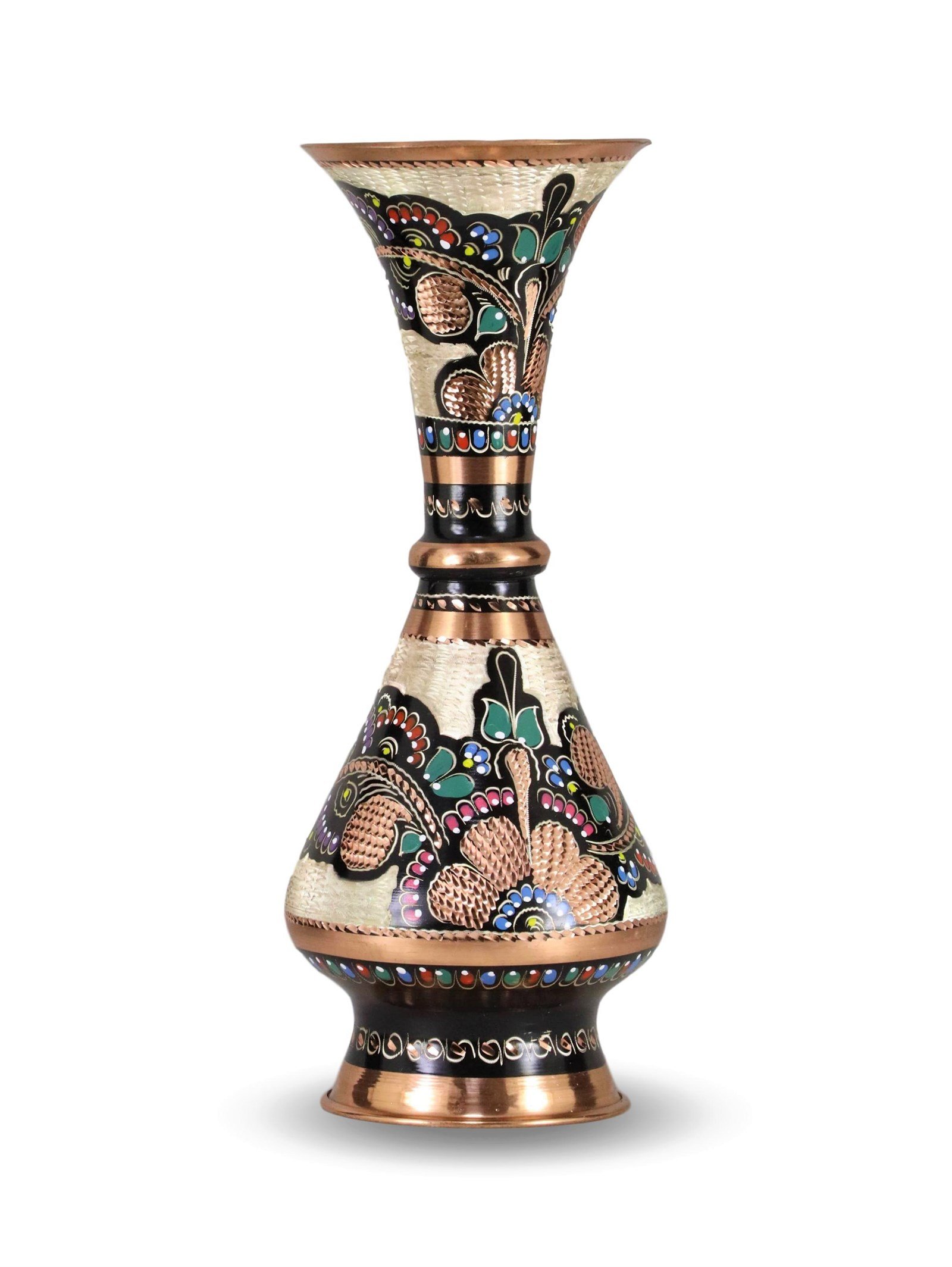 Dekoratif BakırSonay BakırcılıkGül Çiçek Dekoratif Bakır Vazo 26 cm