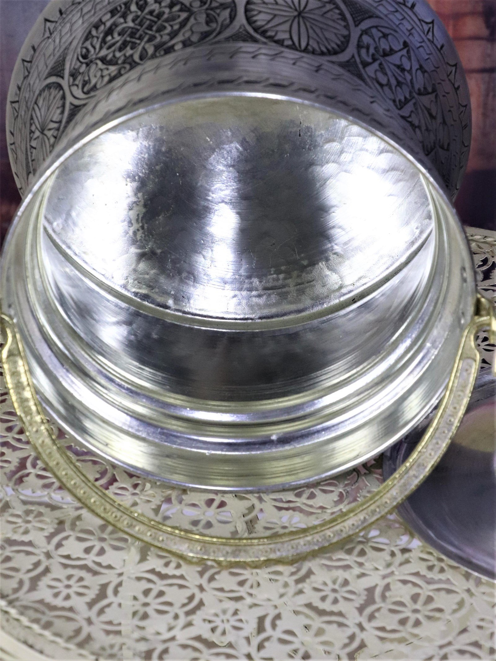 Copper BucketSonay Bakırcılıkİşlemeli Eskitme Yoğurt Bakır Bakraç 5 LT