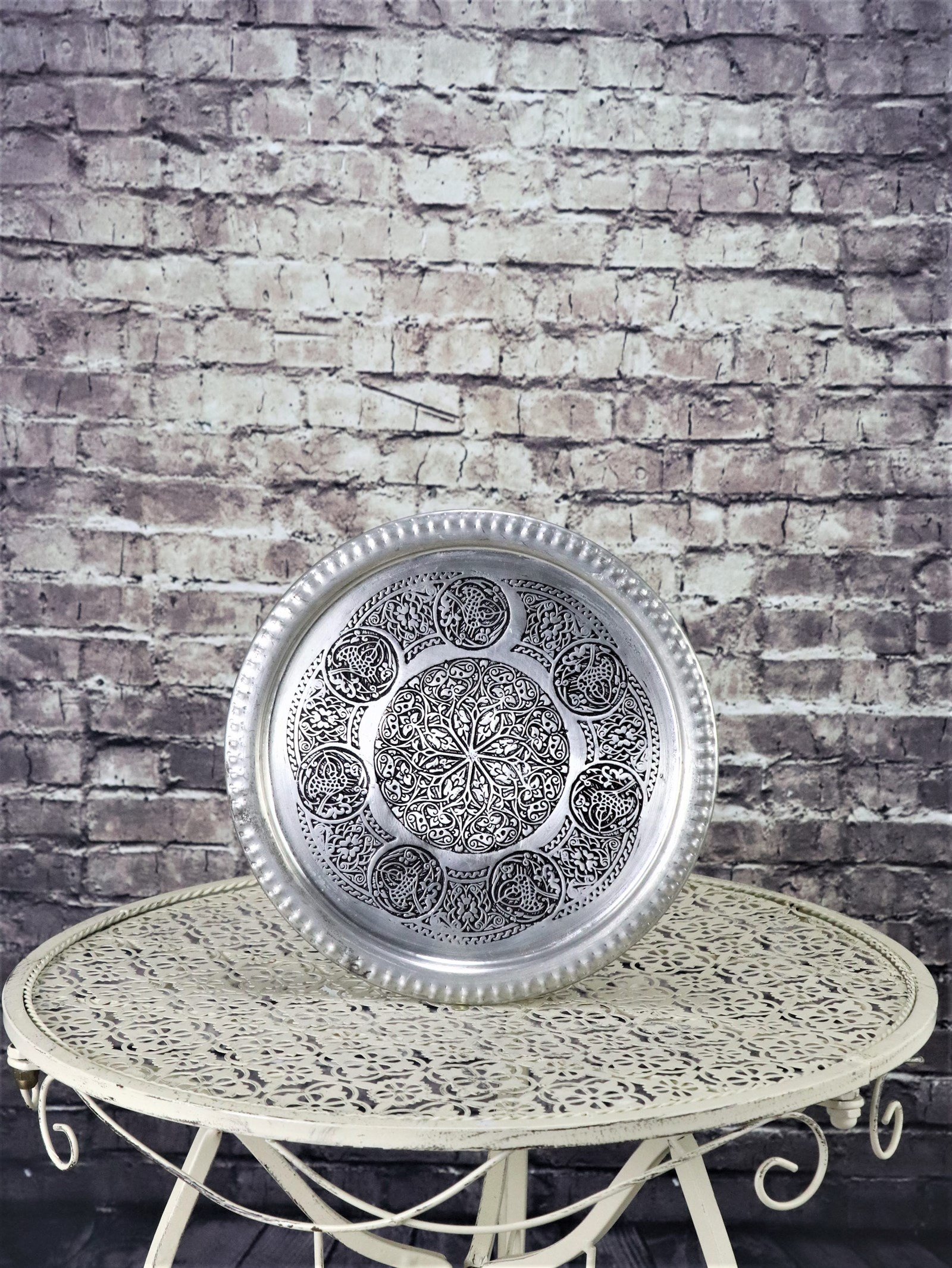 Bakır TepsiSonay BakırcılıkKalaylı Eskitme Bakır Tepsi 24 cm