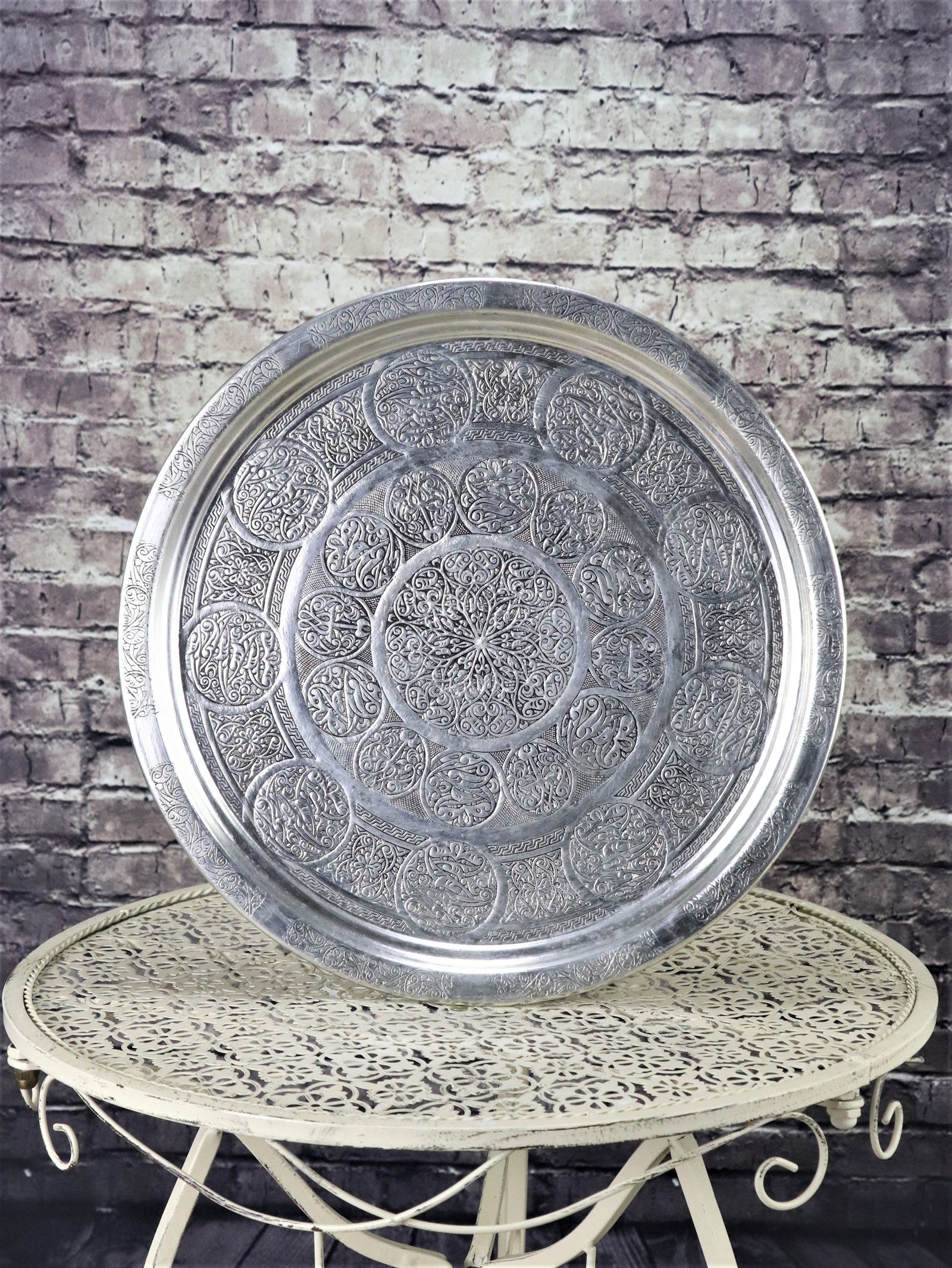 Bakır TepsiSonay BakırcılıkKalaylı Eskitme Bakır Tepsi 36 cm